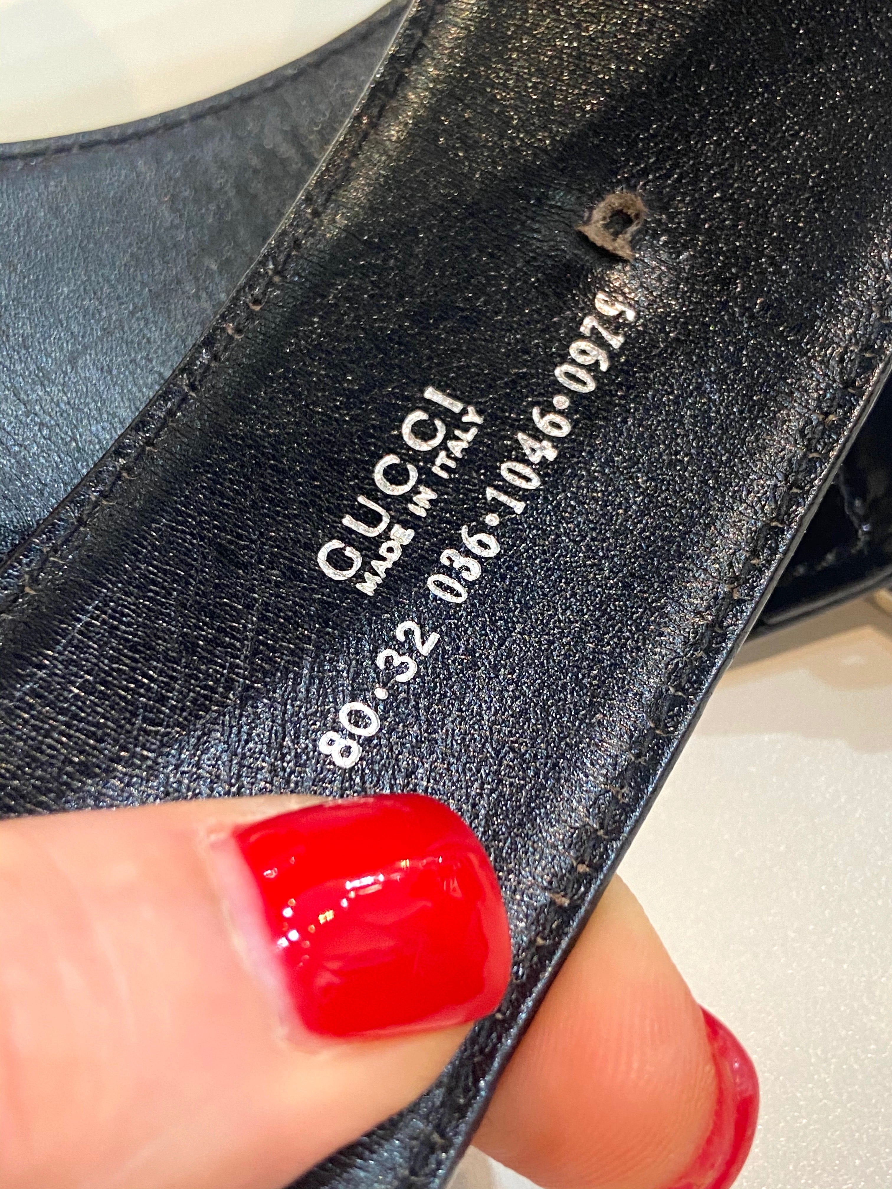 GUCCI GG INTERLOCKING BUCKLE LEATHER BELT