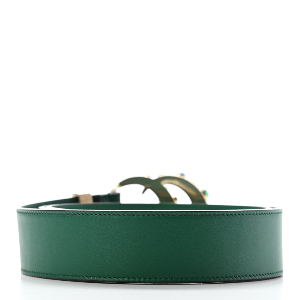 GUCCI GG POURED GLASS CALFSKIN LEATHER BELT