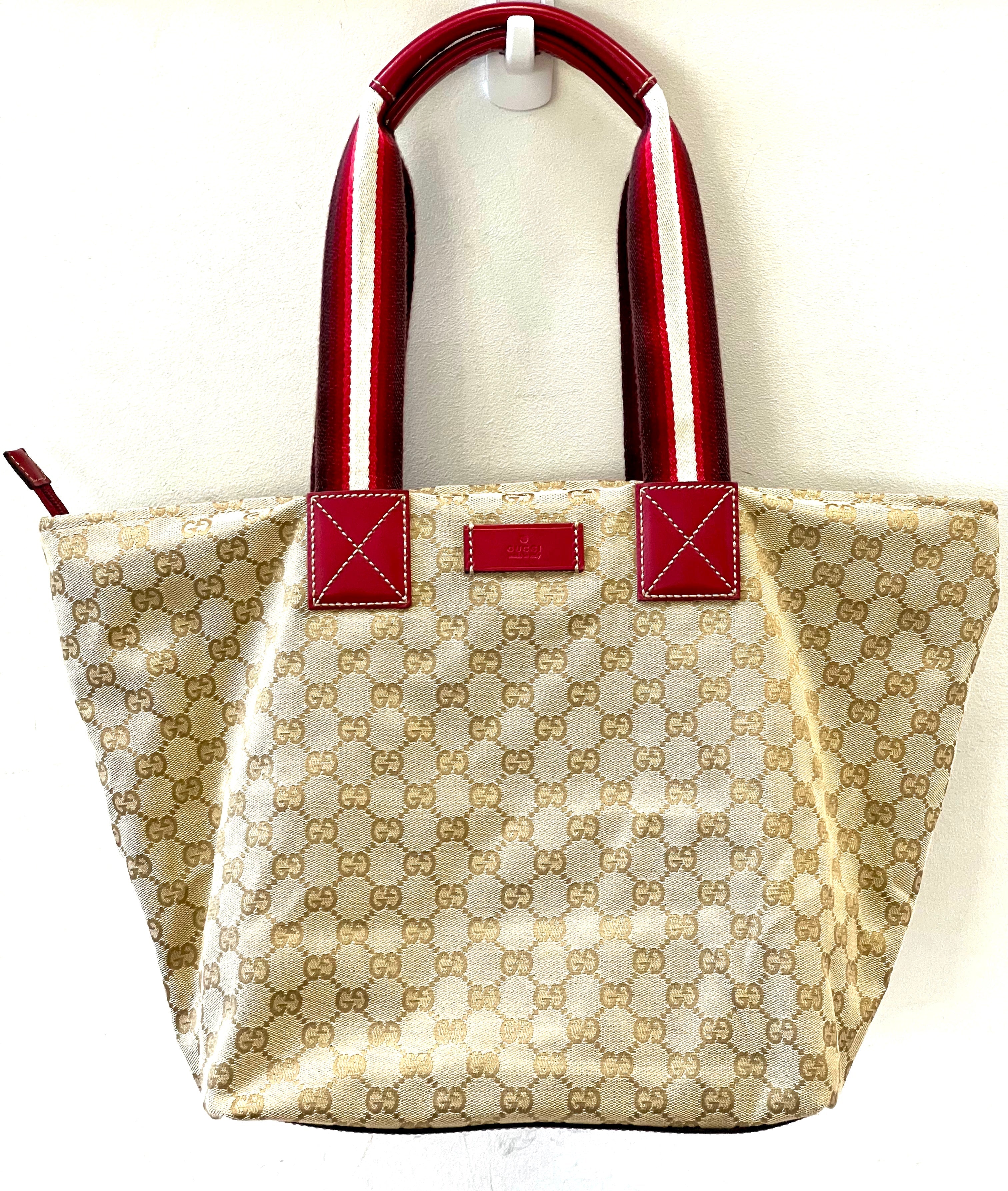 GUCCI GG CANVAS WEB TOTE BAG