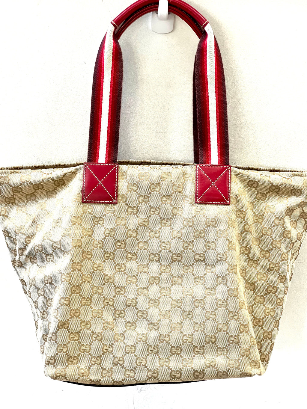 GUCCI GG CANVAS WEB TOTE BAG