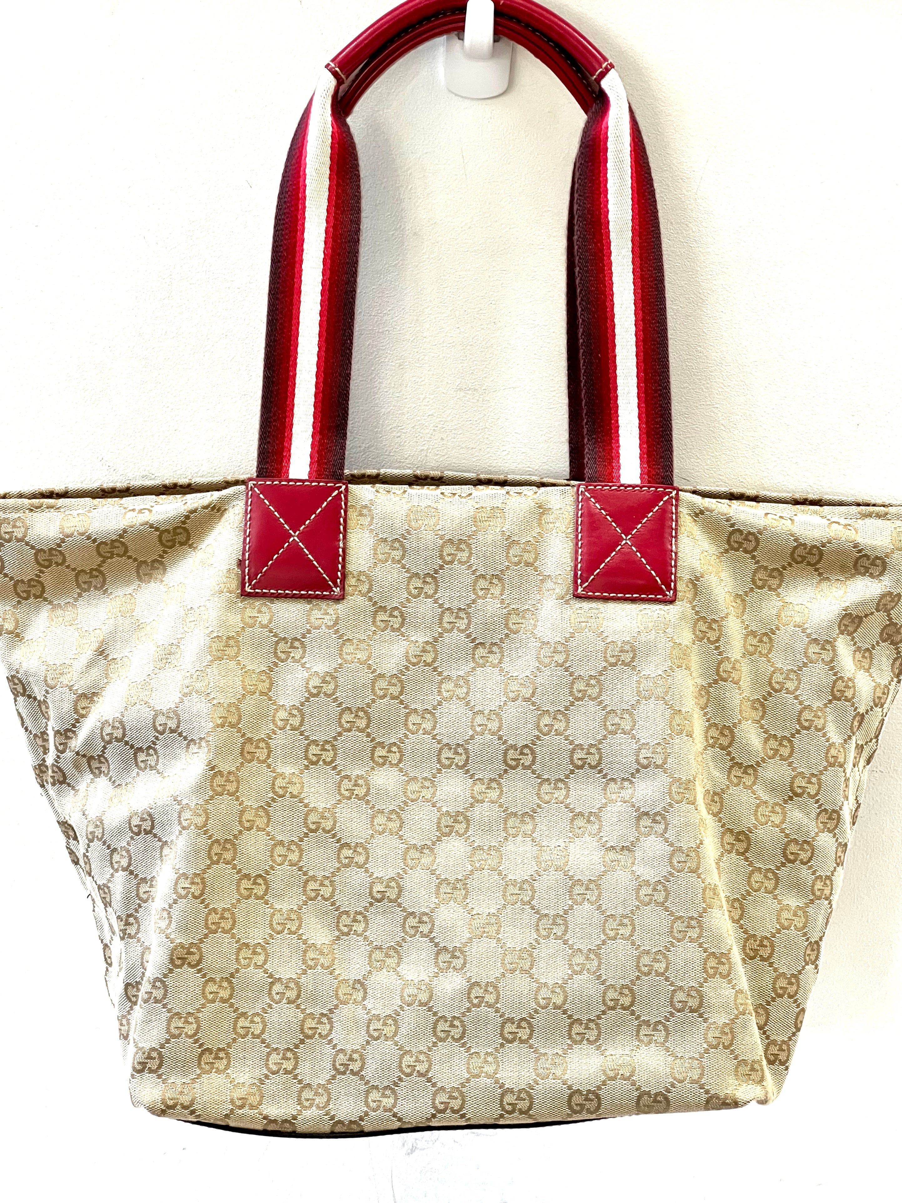 GUCCI GG CANVAS WEB TOTE BAG