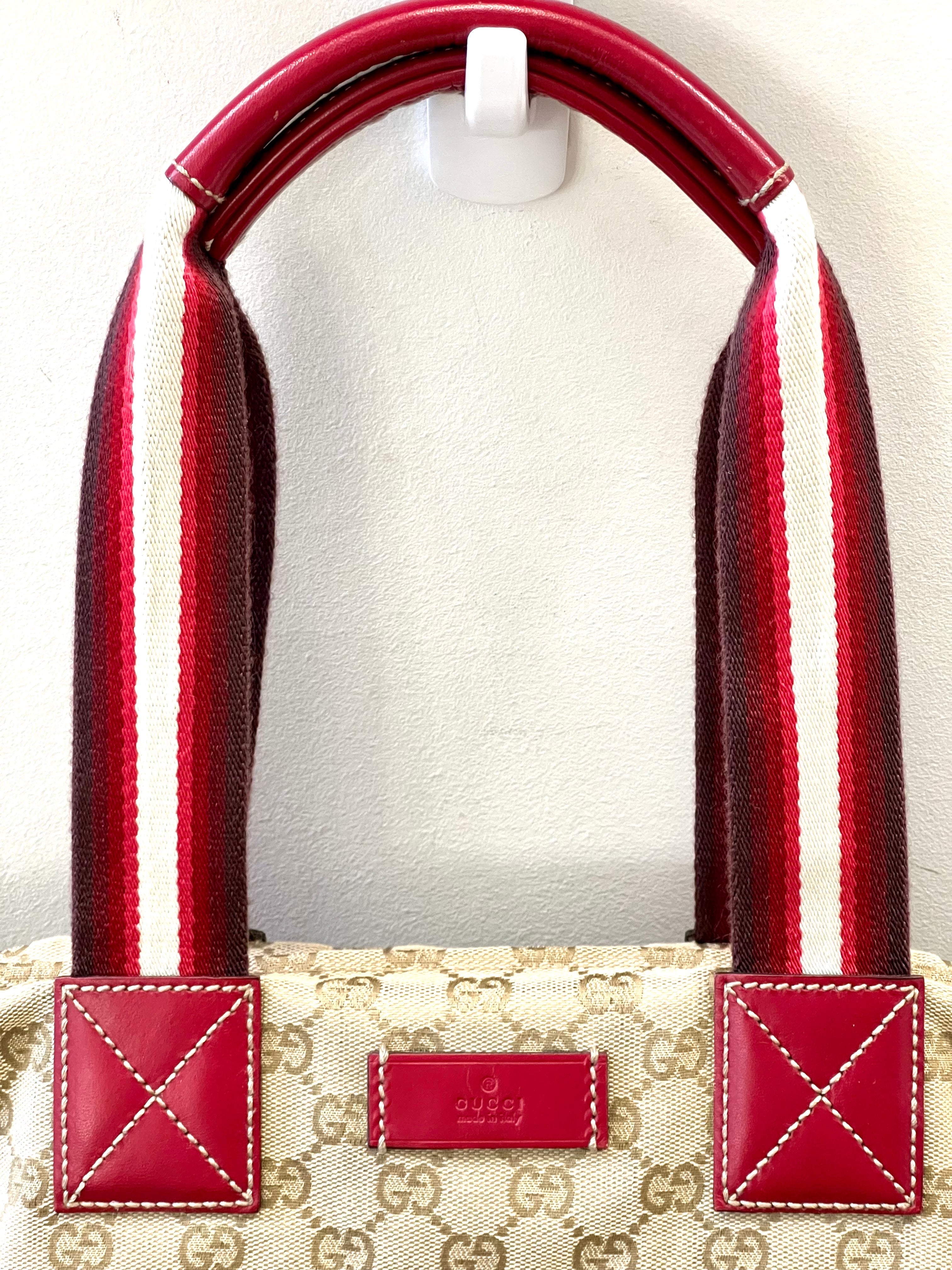 GUCCI GG CANVAS WEB TOTE BAG