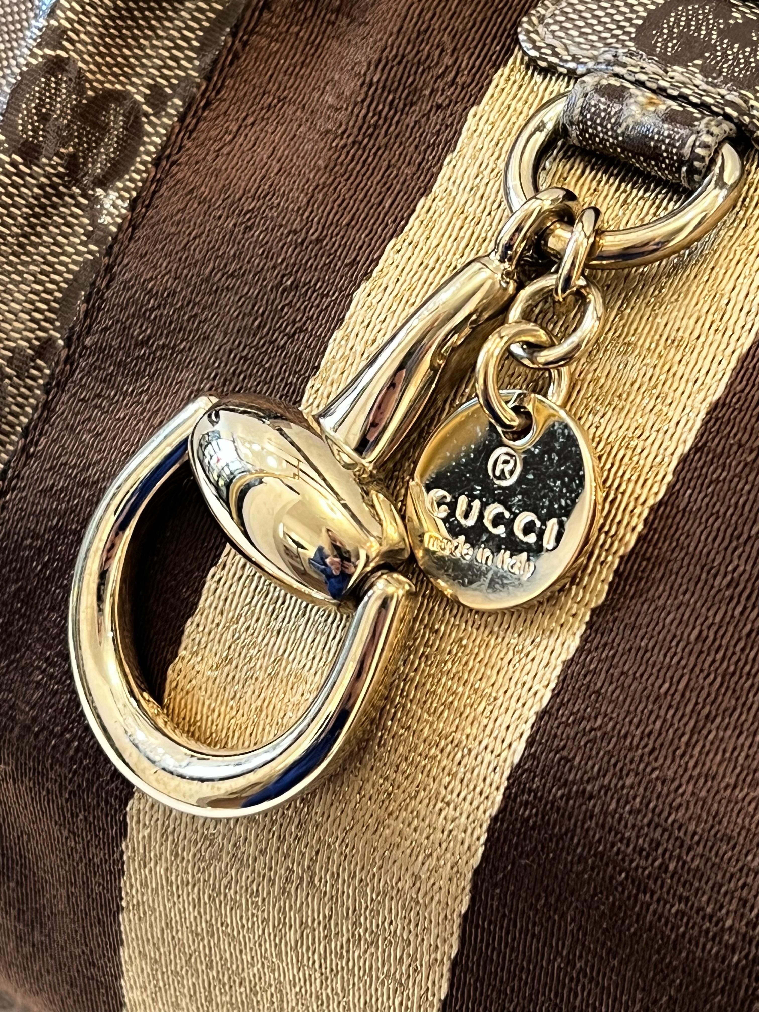GUCCI GG MONOGRAM CRYSTAL COATED CANVAS VINTAGE SHOULDER BAG
