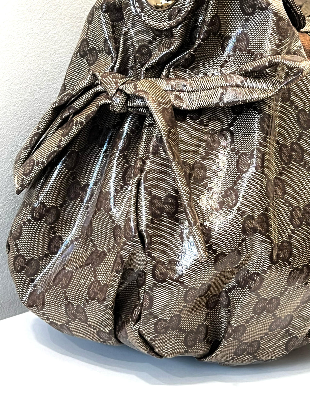 GUCCI GG MONOGRAM CRYSTAL COATED CANVAS VINTAGE SHOULDER BAG