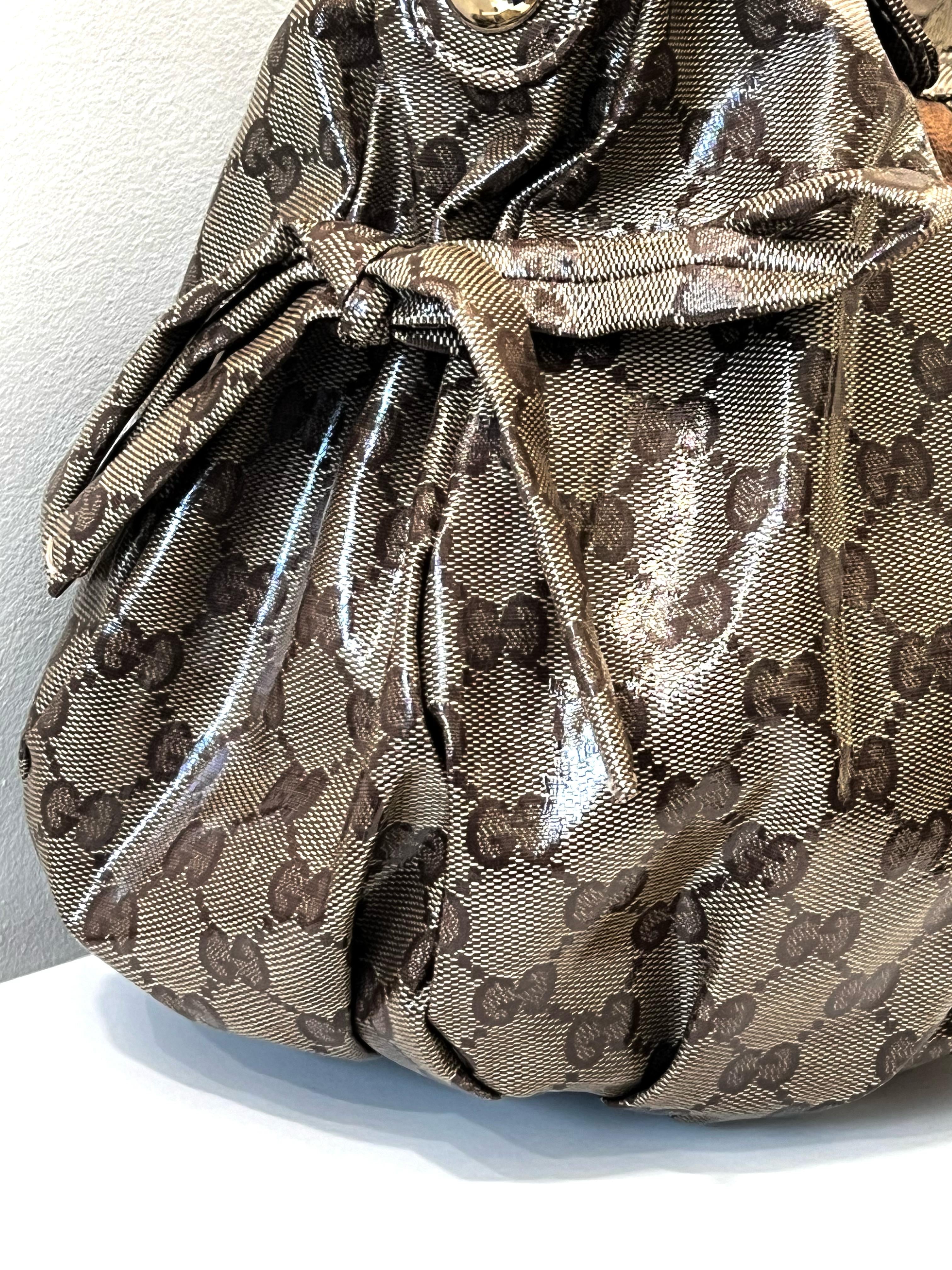 GUCCI GG MONOGRAM CRYSTAL COATED CANVAS VINTAGE SHOULDER BAG
