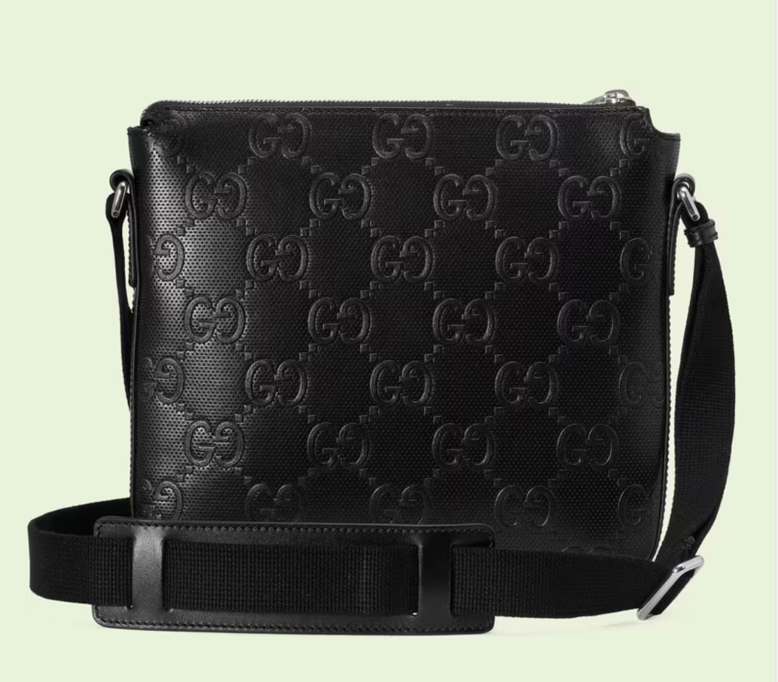 GUCCI GG EMBOSSED LEATHER SMALL MESSENGER BAG