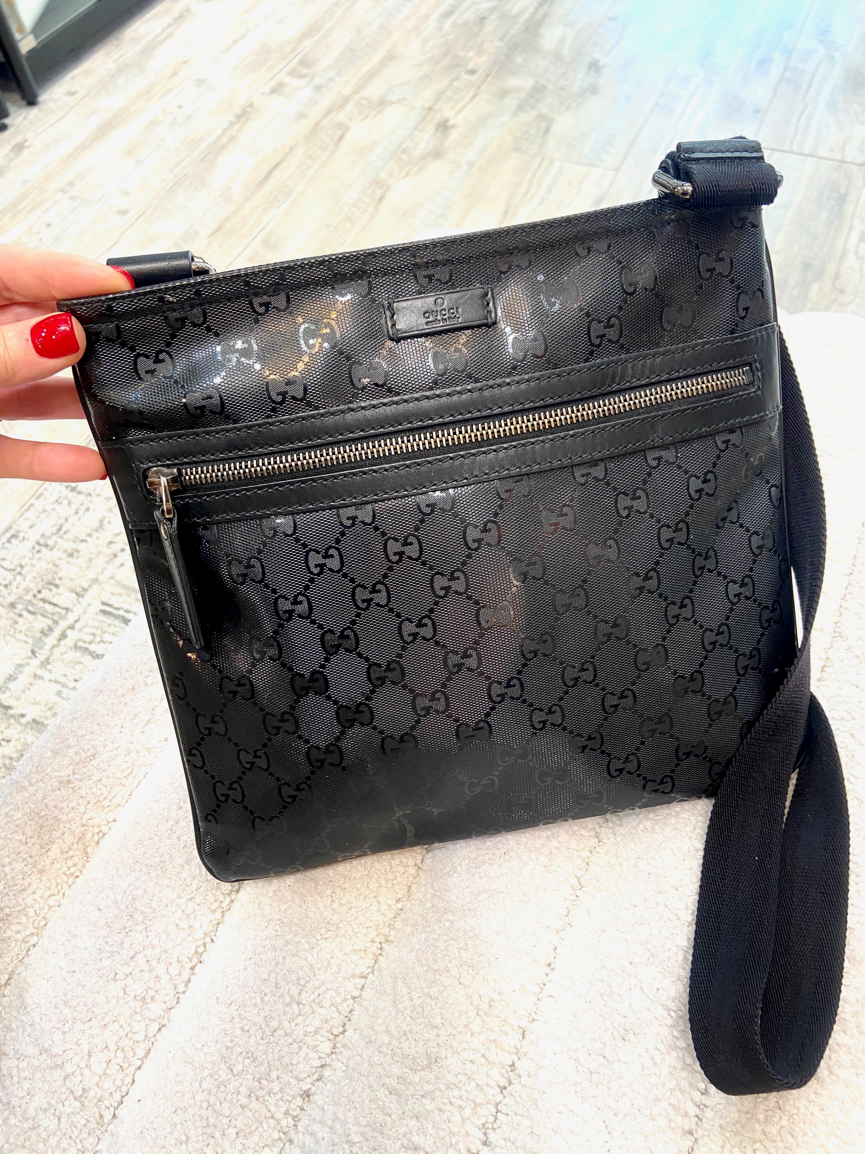 GUCCI GG IMPRIME MONOGRAM MESSENGER CROSSBODY BAG