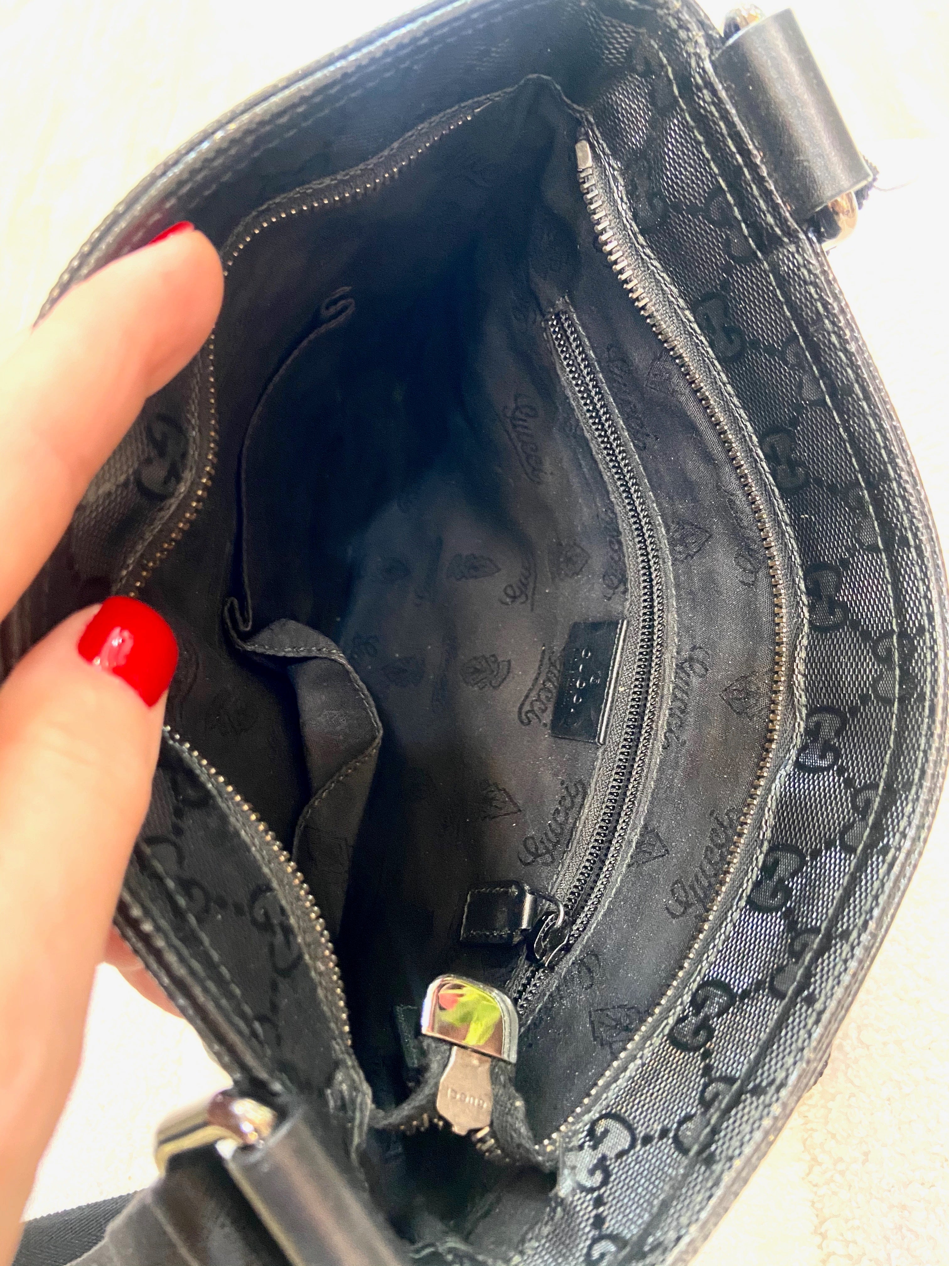 GUCCI GG IMPRIME MONOGRAM MESSENGER CROSSBODY BAG