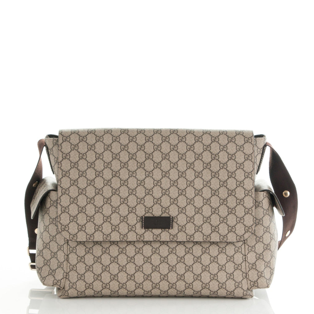 GUCCI GG SUPREME MONOGRAM SELLERIA CALFSKIN DIAPER BAG