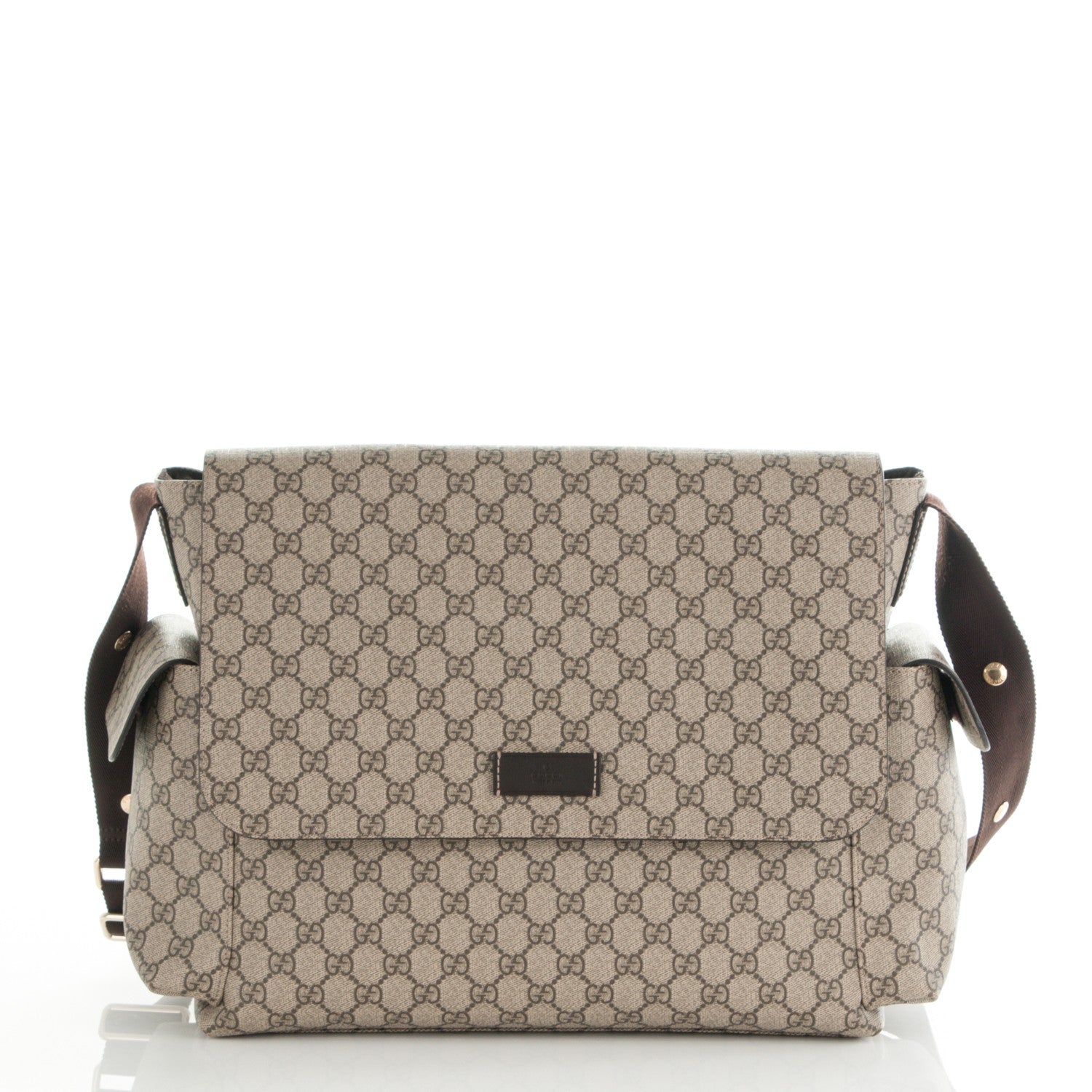 GUCCI GG SUPREME MONOGRAM SELLERIA CALFSKIN DIAPER BAG