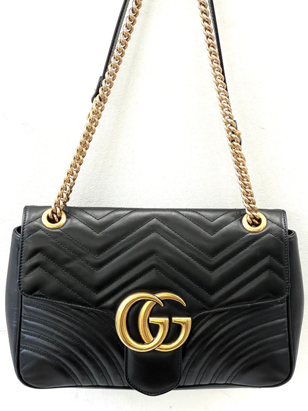 GUCCI GG MARMONT 2.0 MEDIUM SHOULDER BAG-NERO