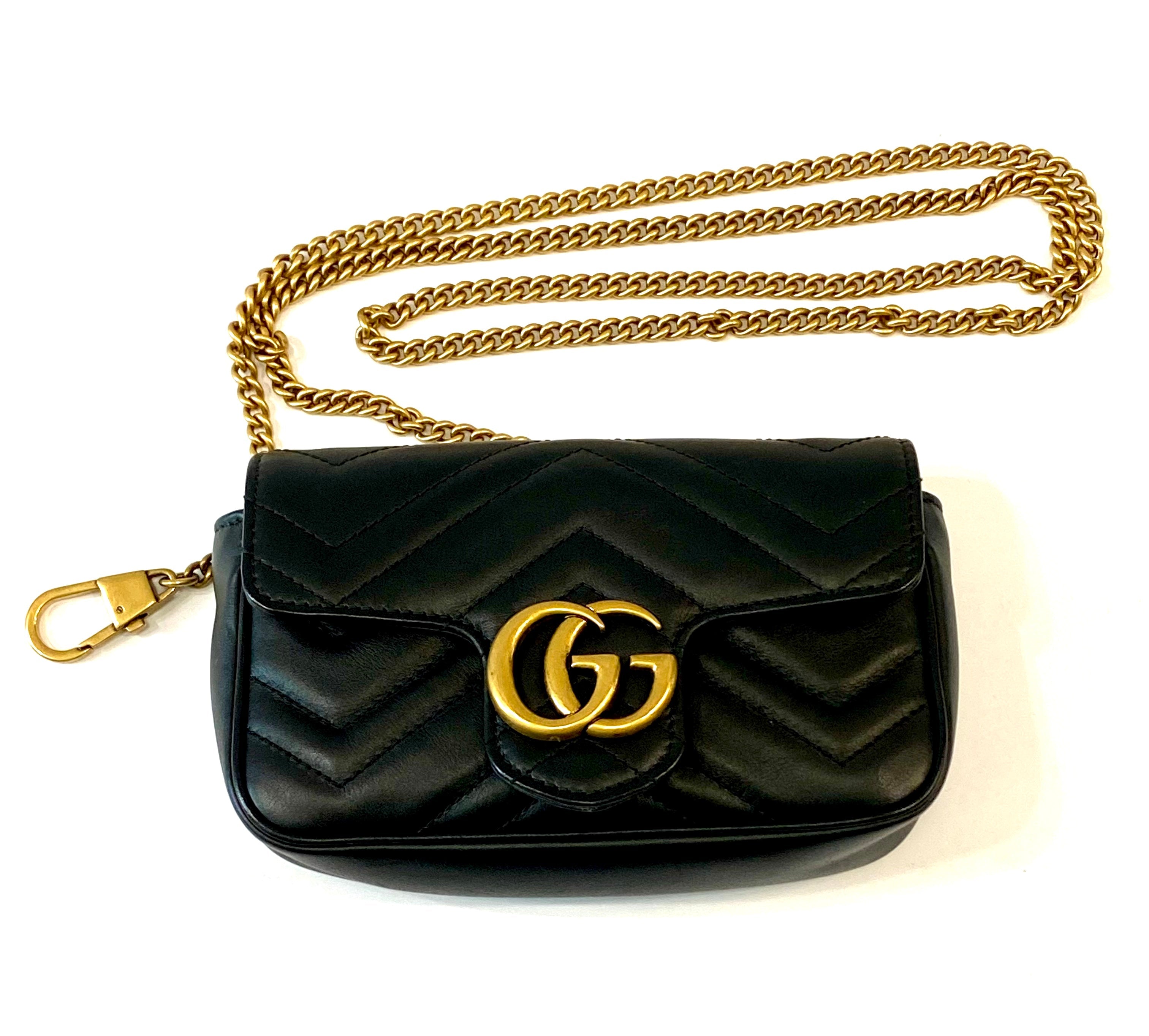 GUCCI GG MARMONT SUPER MINI CALFSKIN LEATHER BAG
