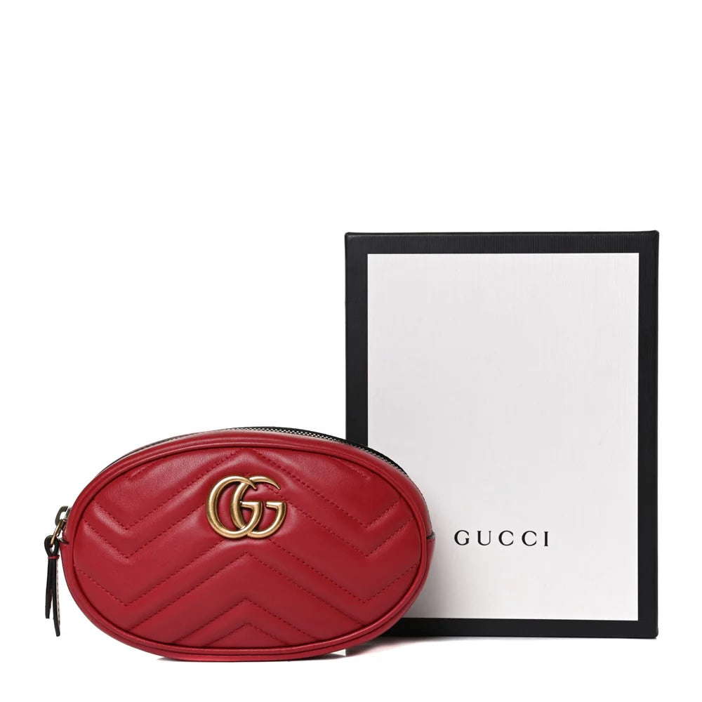 GUCCI GG MARMONT MATELASSE CALFSKIN LEATHER BELT BAG