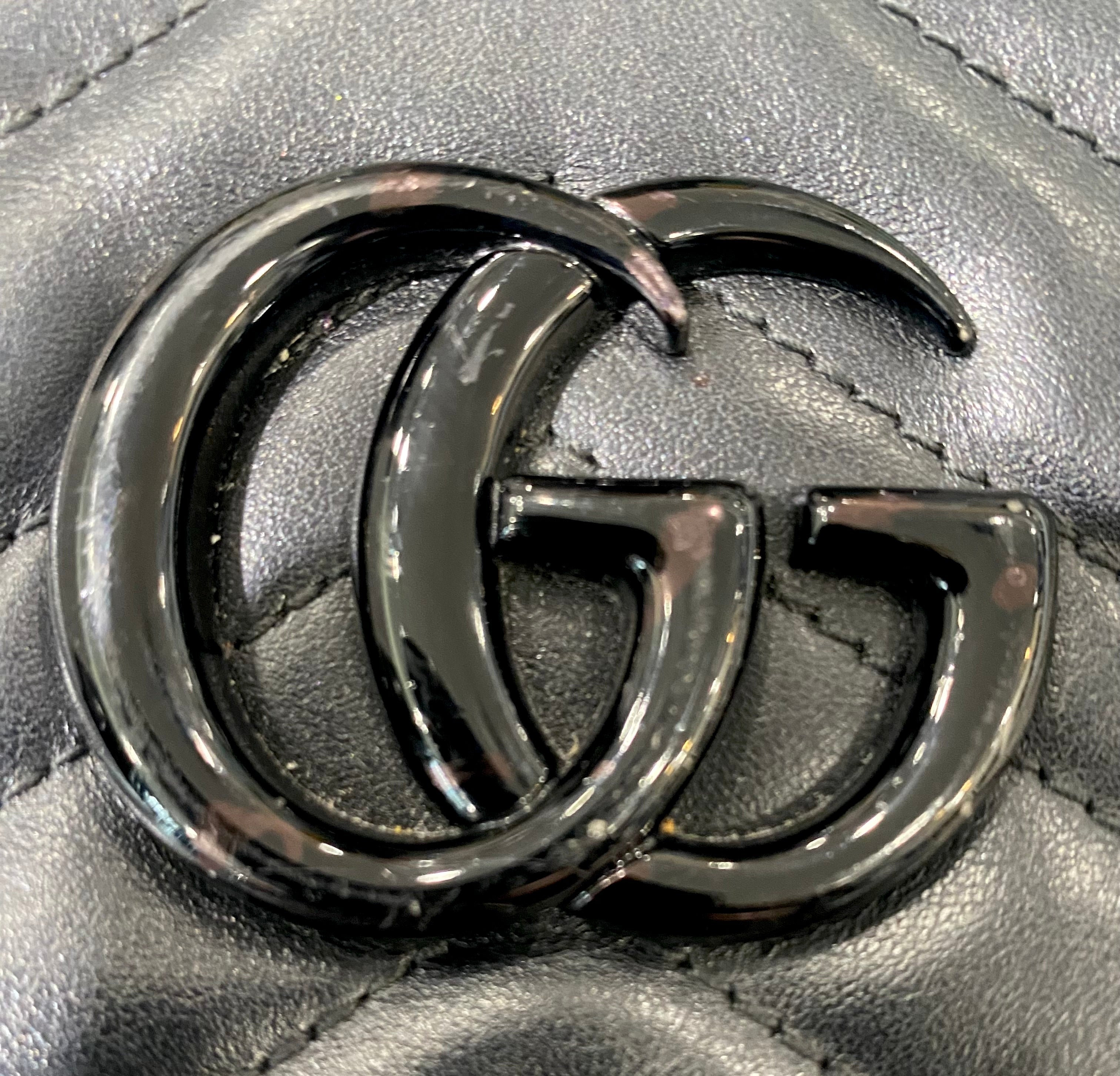 GUCCI GG MARMONT CALFSKIN LEATHER SMALL SHOULDER BAG