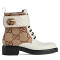 GUCCI FLORES CALFSKIN GG MARMONT LOGO ANKLE BOOTS