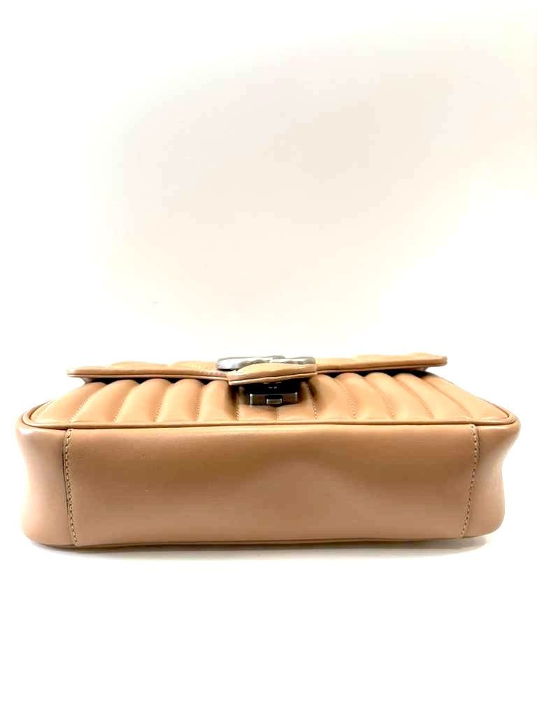 GUCCI GG MARMONT MATELASSE ARIA CALFSKIN LEATHER SMALL CROSSBODY