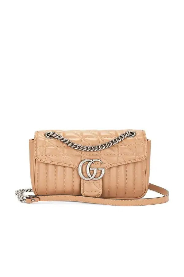 GUCCI GG MARMONT MATELASSE ARIA CALFSKIN LEATHER SMALL CROSSBODY