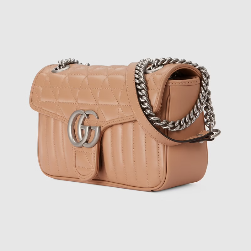 GUCCI GG MARMONT MATELASSE ARIA CALFSKIN LEATHER SMALL CROSSBODY