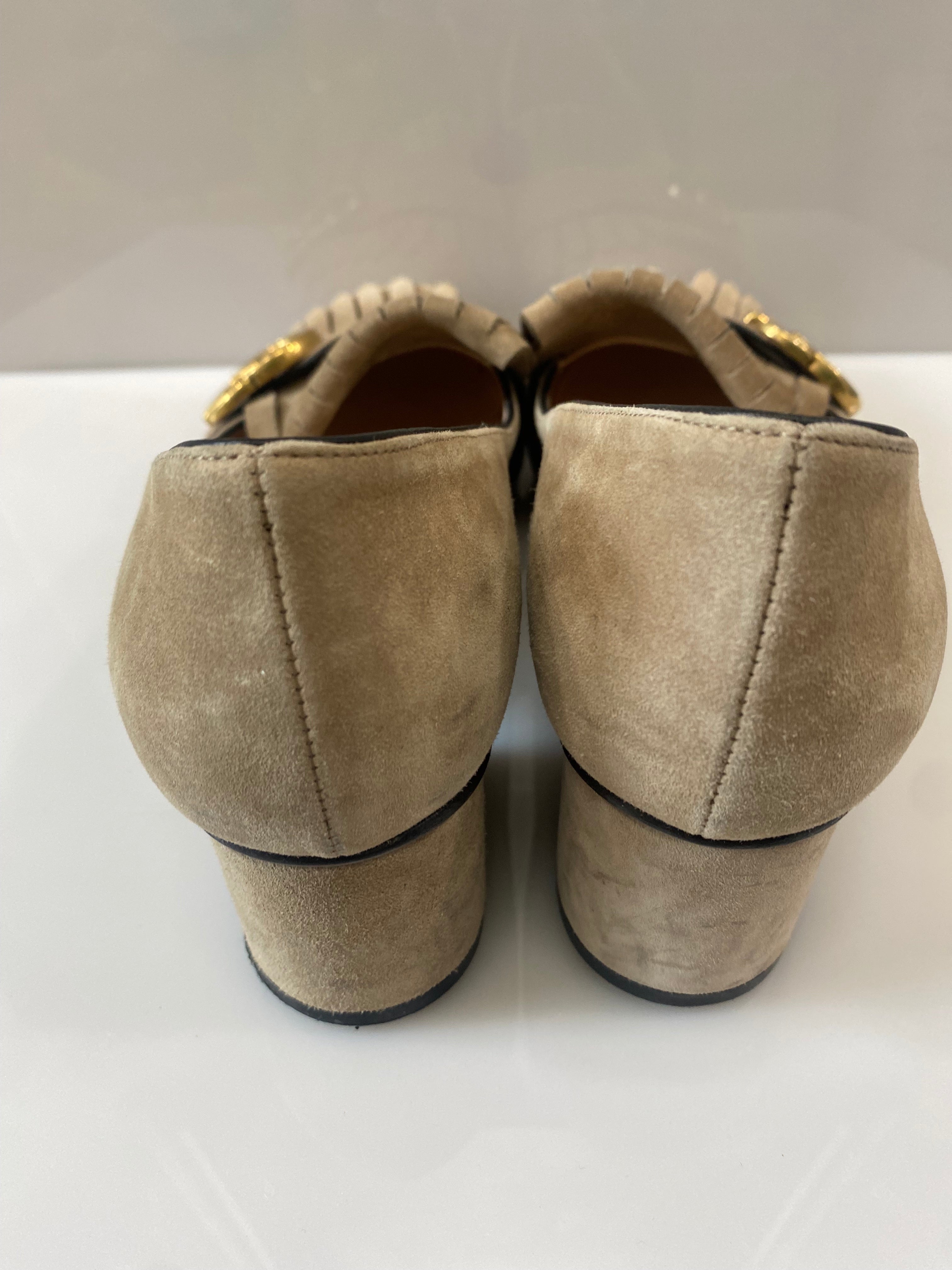 GUCCI GG MARMONT MID HEEL PUMPS