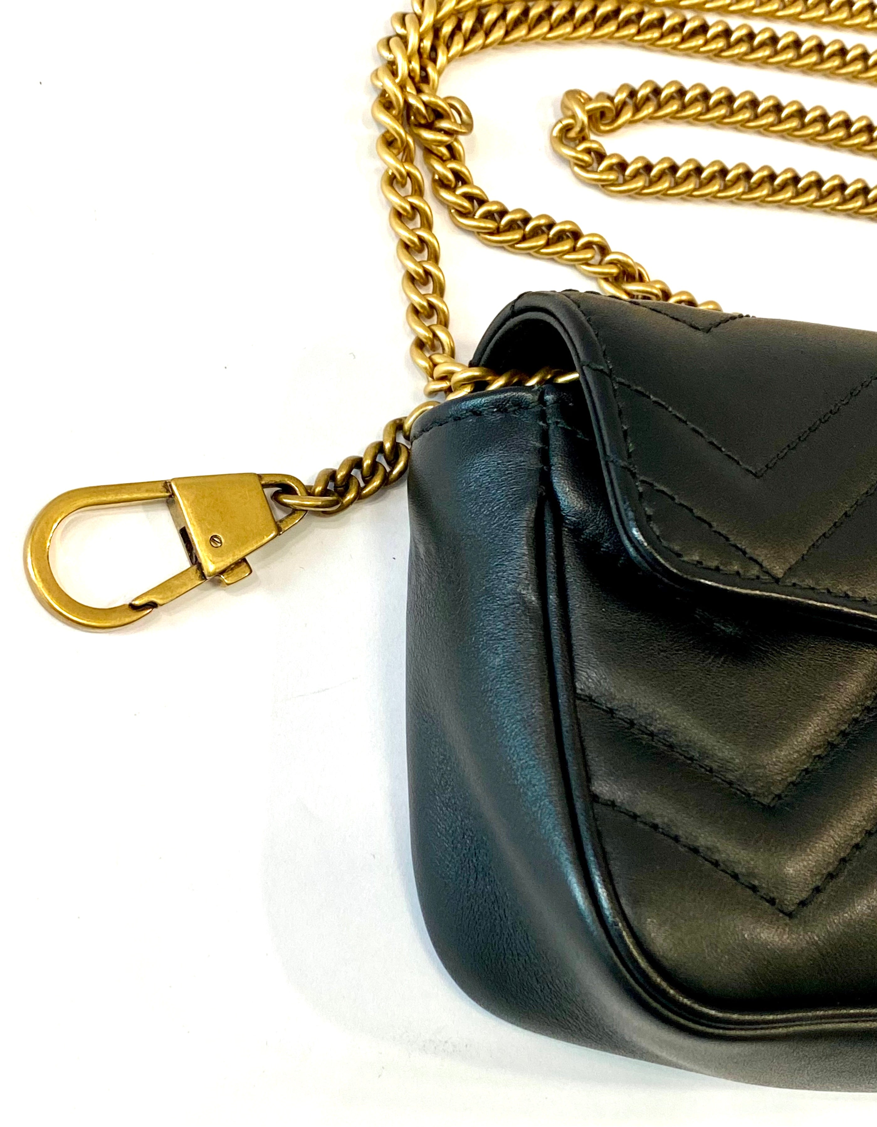 GUCCI GG MARMONT SUPER MINI CALFSKIN LEATHER BAG