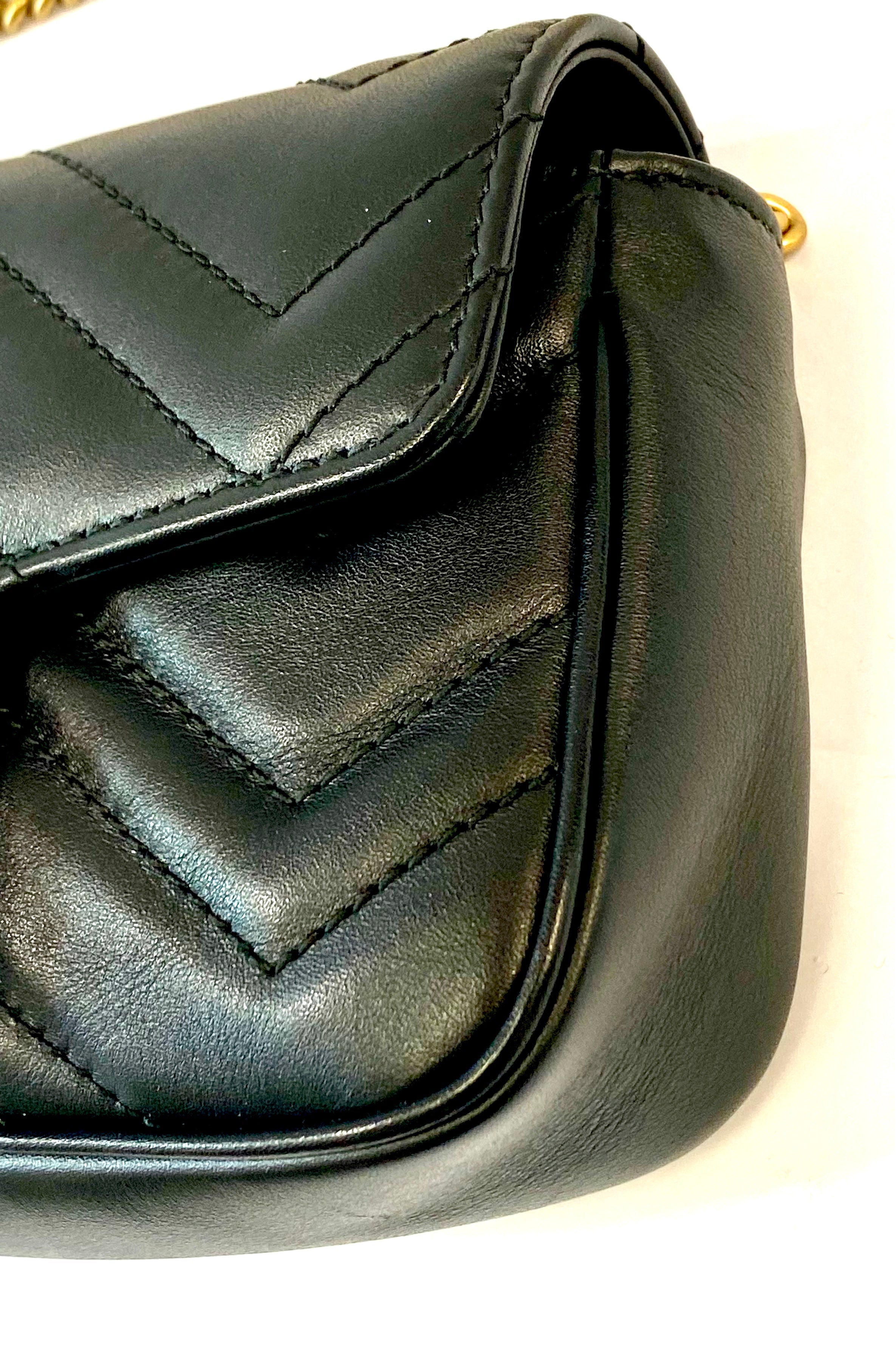 GUCCI GG MARMONT SUPER MINI CALFSKIN LEATHER BAG