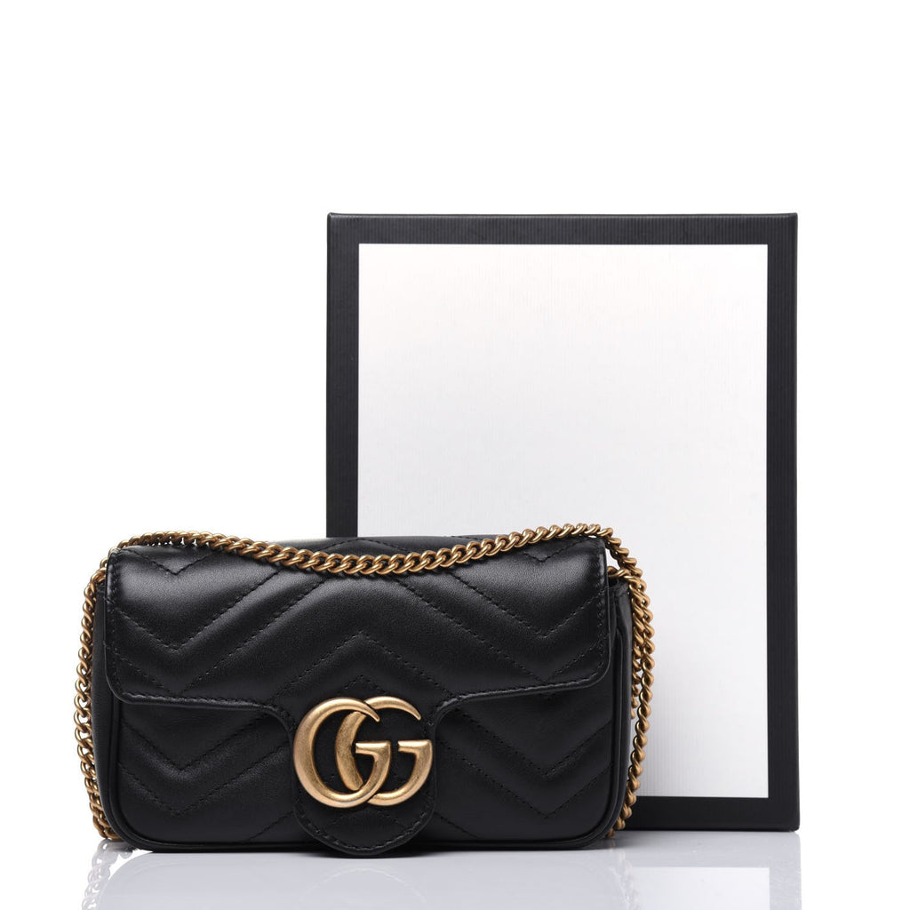 GUCCI GG MARMONT SUPER MINI CALFSKIN LEATHER BAG