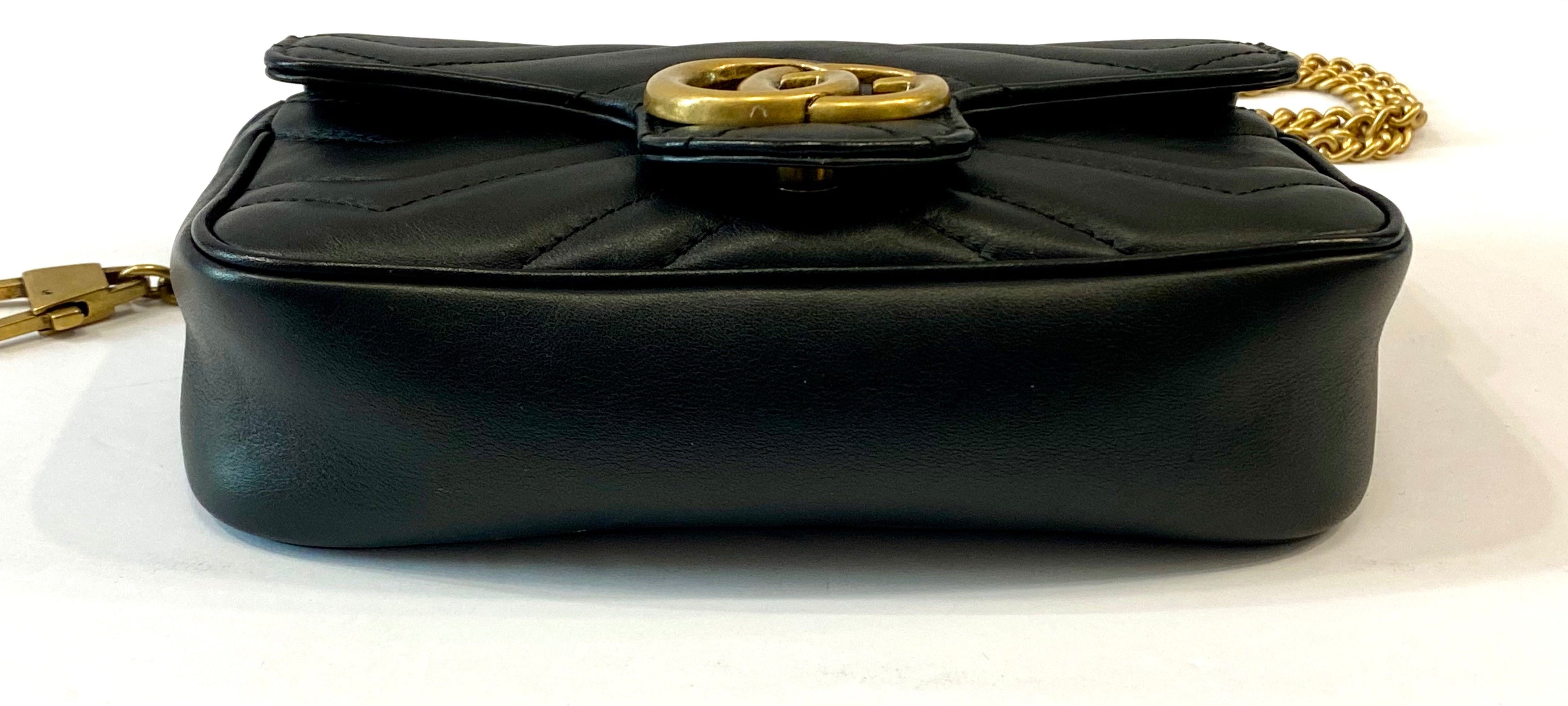GUCCI GG MARMONT SUPER MINI CALFSKIN LEATHER BAG