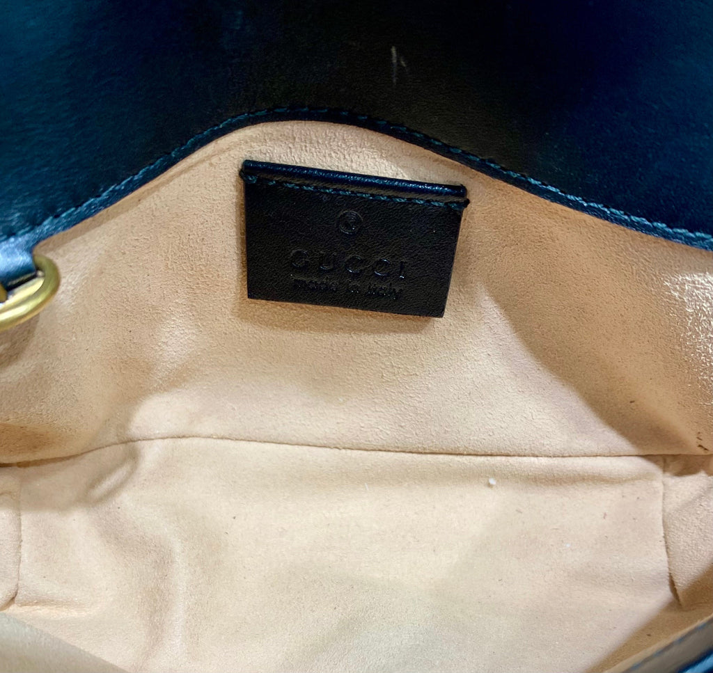 GUCCI GG MARMONT SUPER MINI CALFSKIN LEATHER BAG
