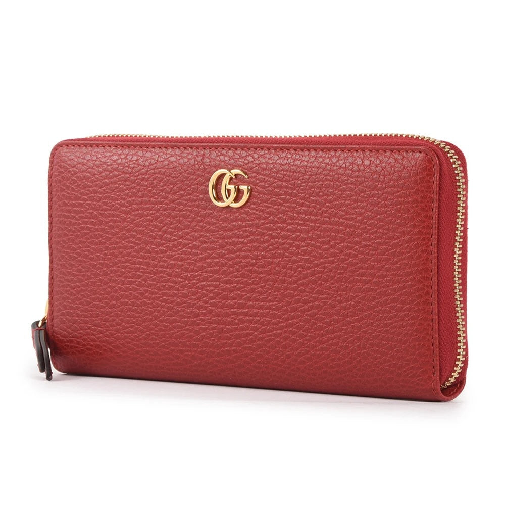 GUCCI GG MARMONT CALFSKIN LEATHER ZIP AROUND WALLET