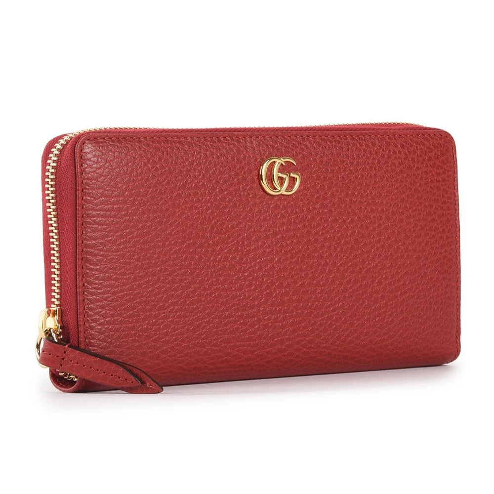 GUCCI GG MARMONT CALFSKIN LEATHER ZIP AROUND WALLET