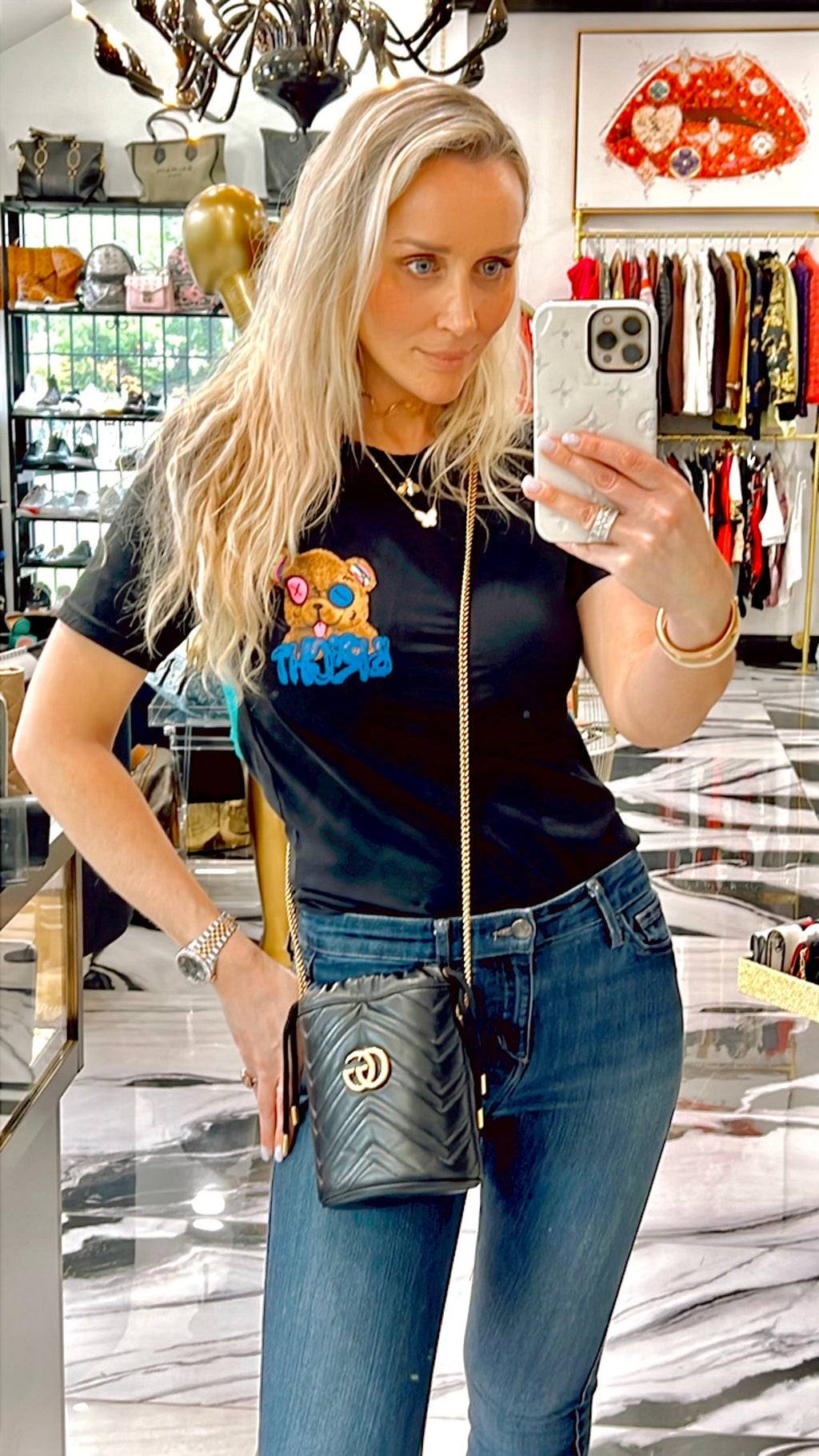 GUCCI GG MARMONT MINI BUCKET BAG