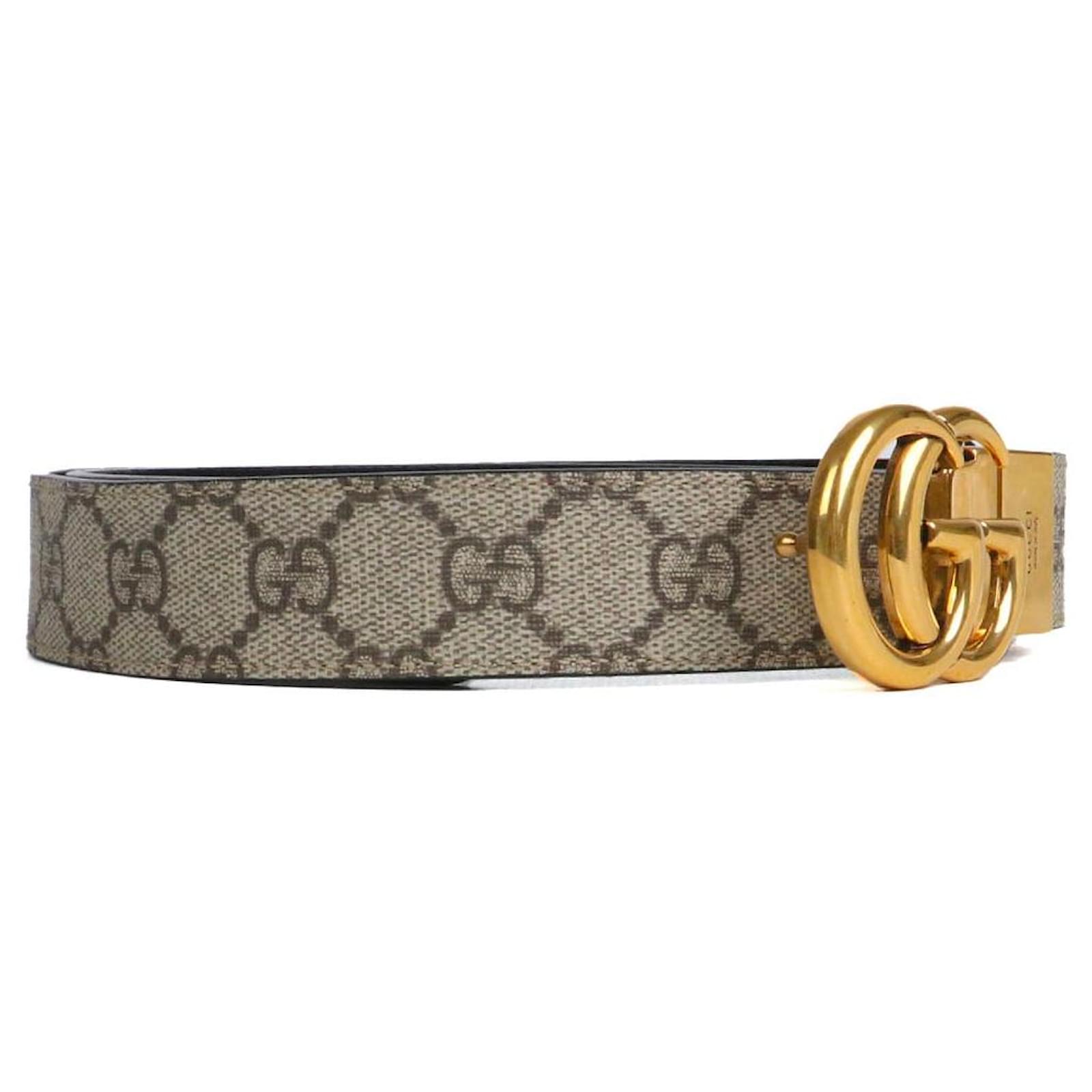 GUCCI GG MARMONT CANVAS LEATHER REVERSIBLE BELT