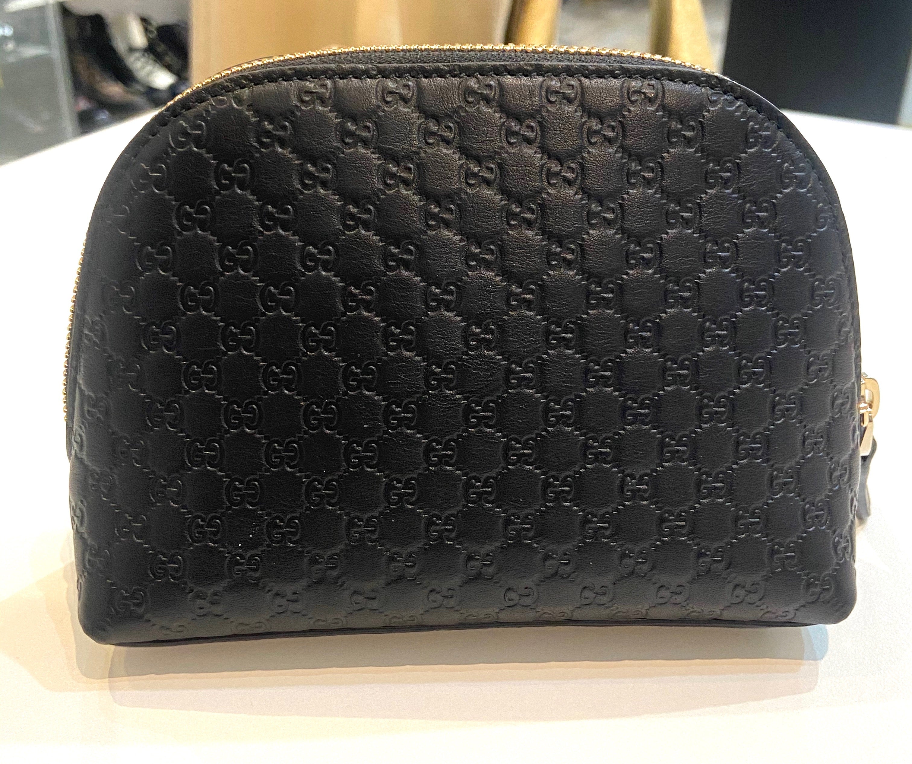 GUCCI GG MICROGUCCISSIMA LEATHER COSMETIC POUCH