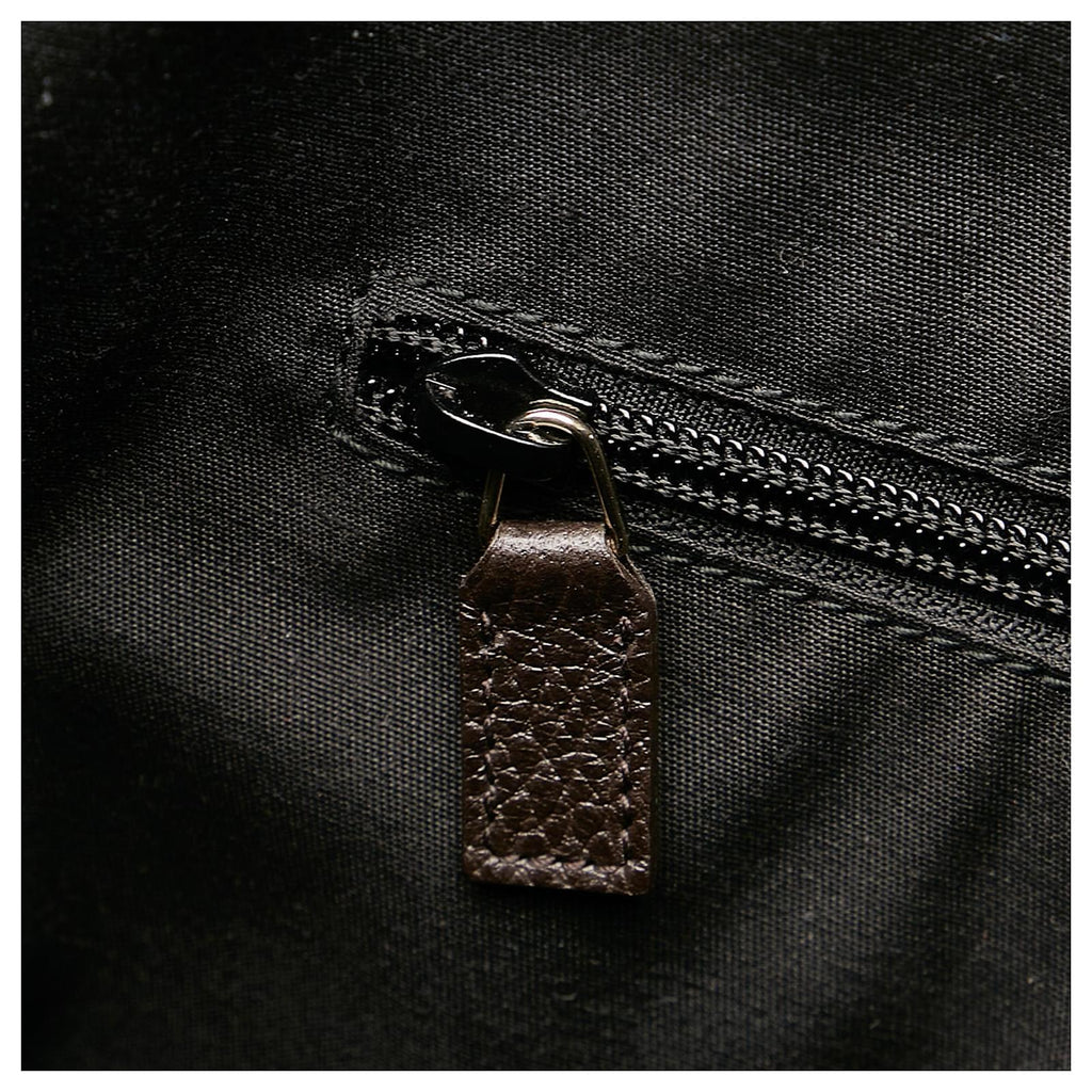 GUCCI GG MONOGRAM CANVAS LEATHER MESSENGER BAG