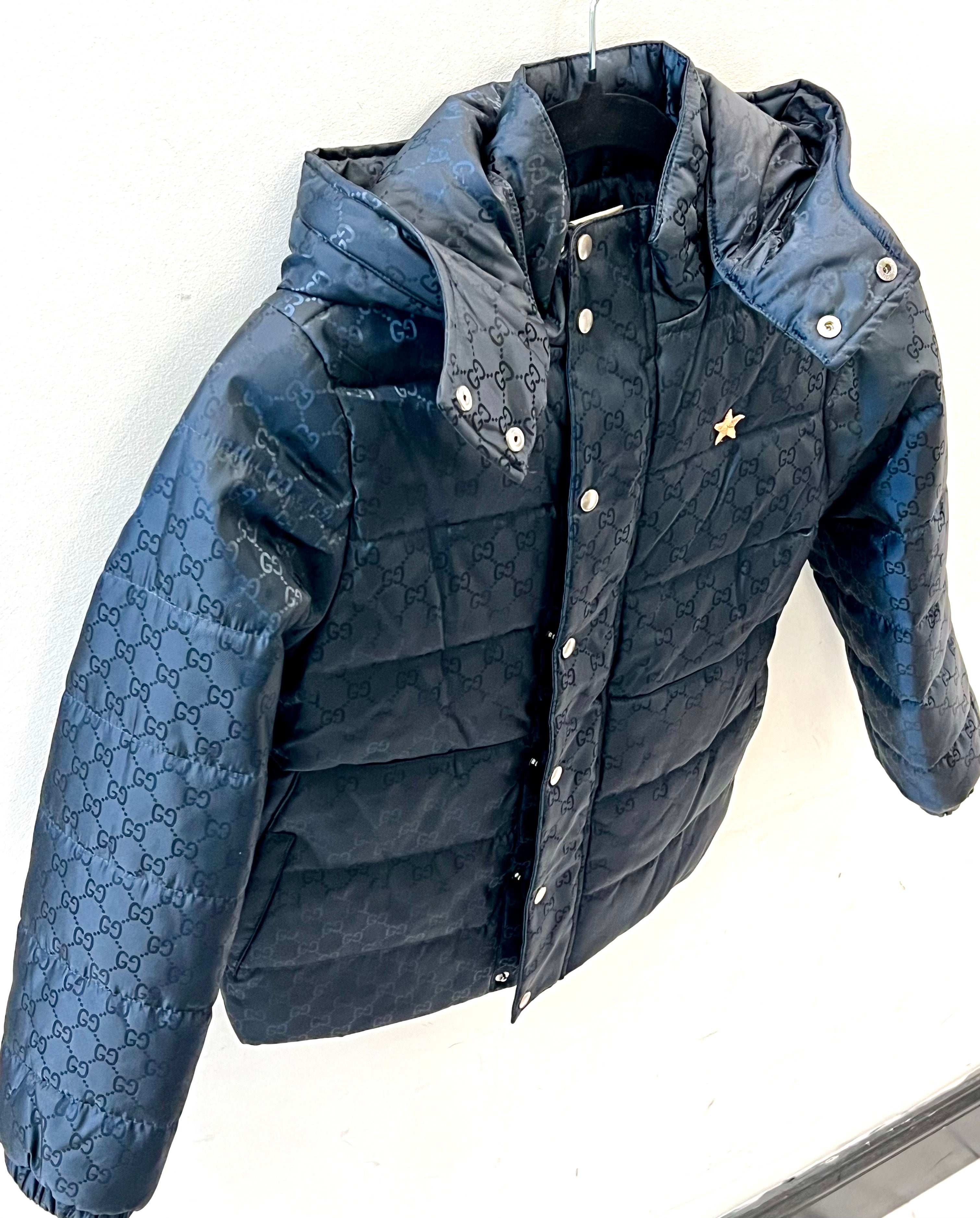 GUCCI GG MONOGRAM HOODED KIDS PUFFER JACKET
