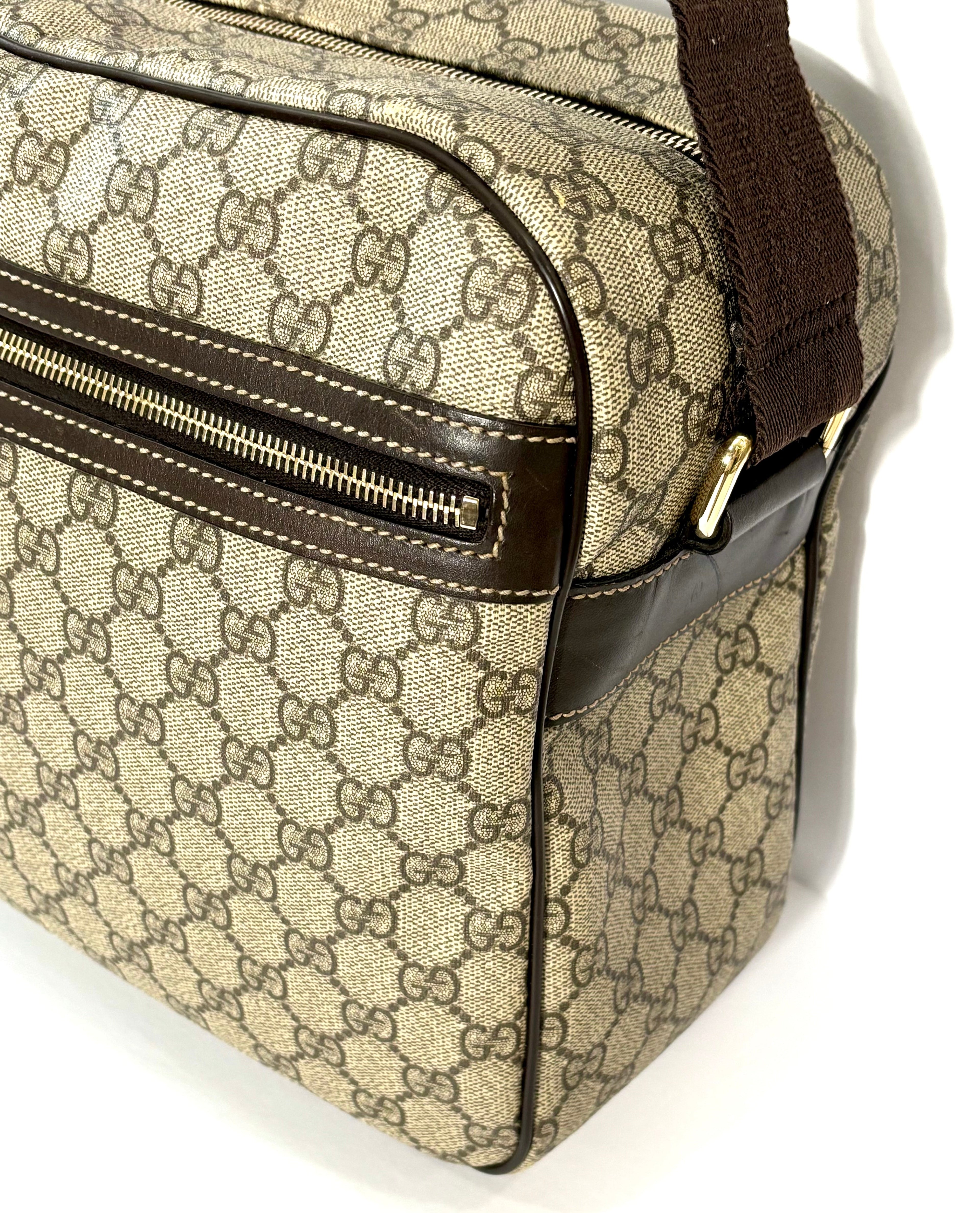 GUCCI GG PLUS MONOGRAM COATED CANVAS MESSENGER BAG
