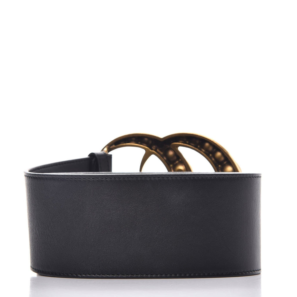 GUCCI JUMBO GG MOON PEARL CALFSKIN LEATHER BELT