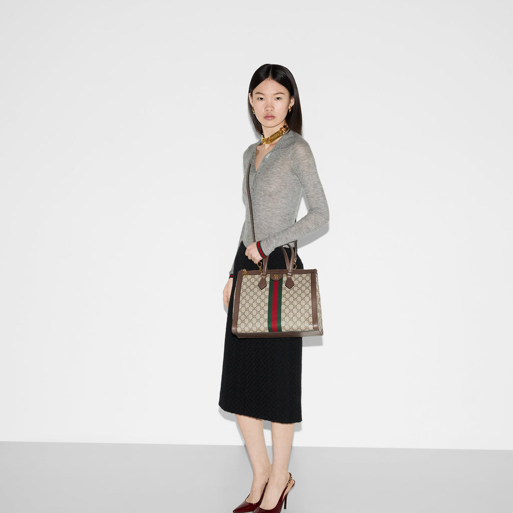 GUCCI GG OPHIDIA TOP HANDLE TOTE BAG