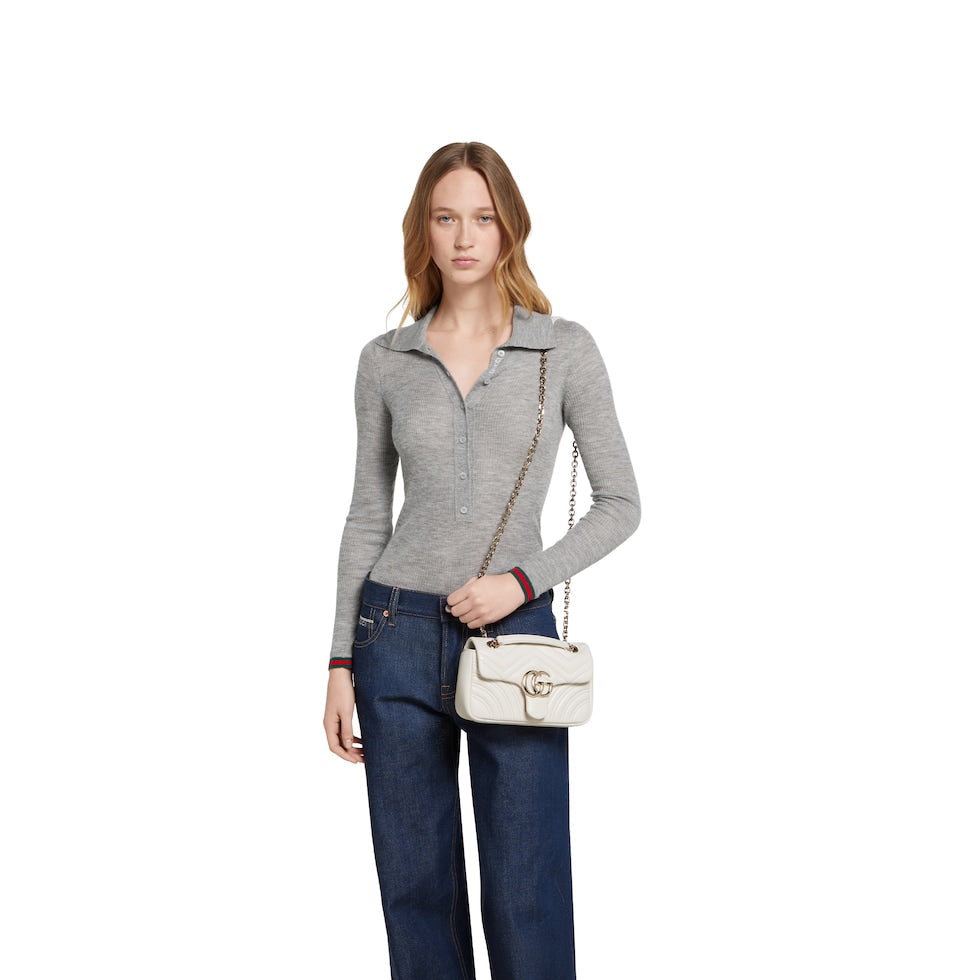 GUCCI GG MARMONT SMALL CALFSKIN SHOULDER BAG