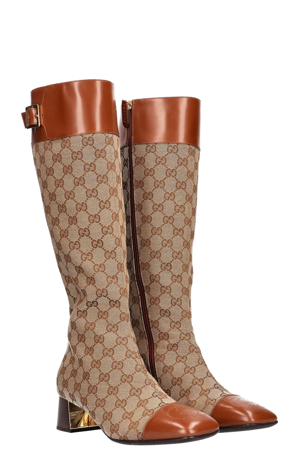 GUCCI GG SUPREME ELLIS CAP TOE TALL BOOTS