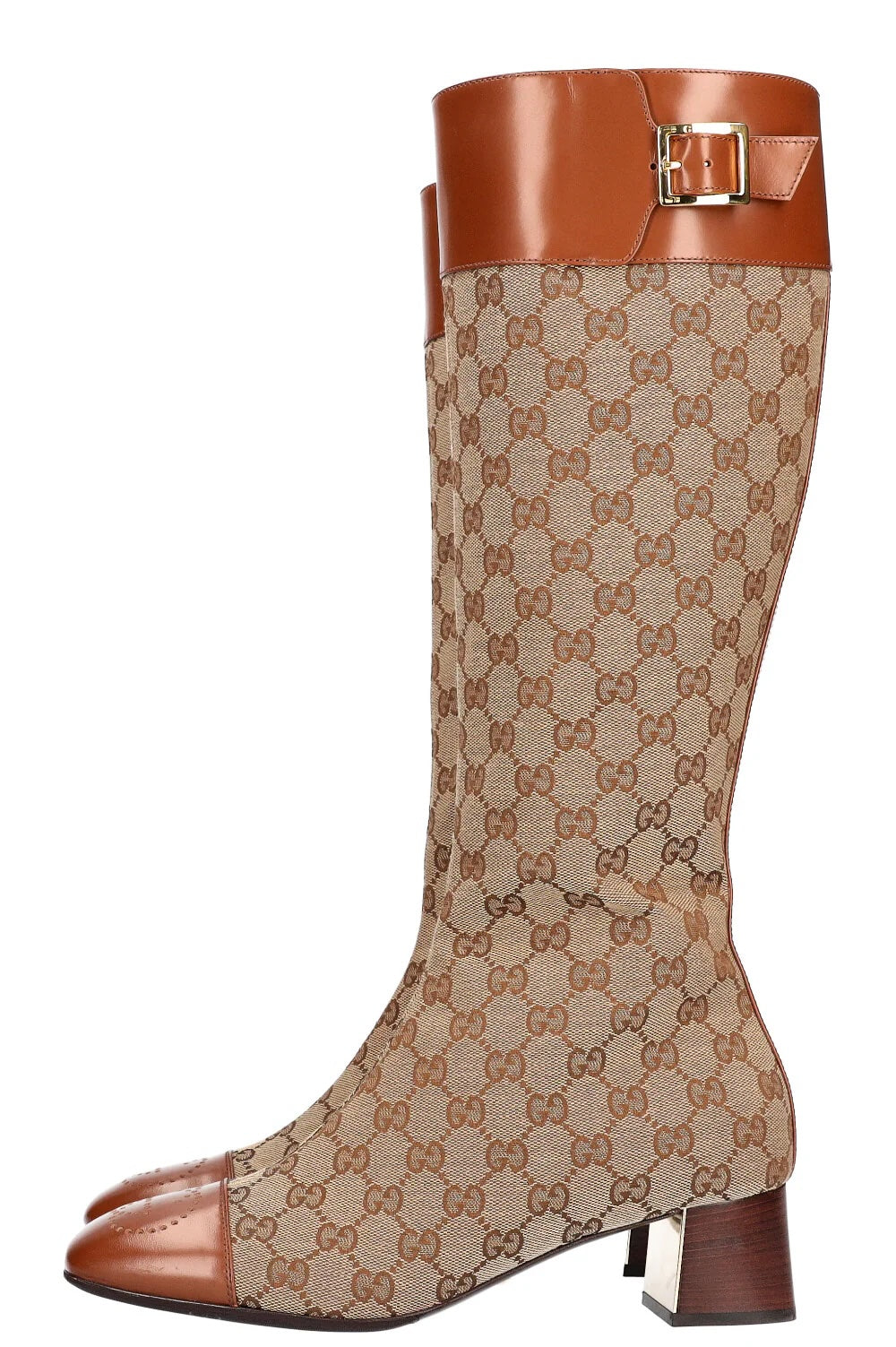 GUCCI GG SUPREME ELLIS CAP TOE TALL BOOTS