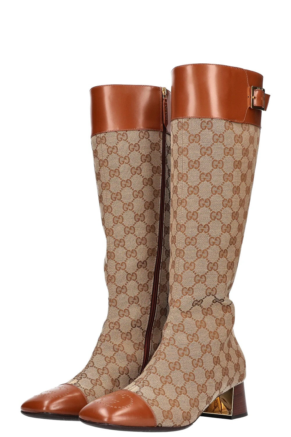 GUCCI GG SUPREME ELLIS CAP TOE TALL BOOTS