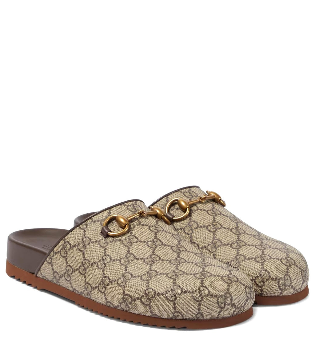 GUCCI GG SUPREME HORSEBIT MULES