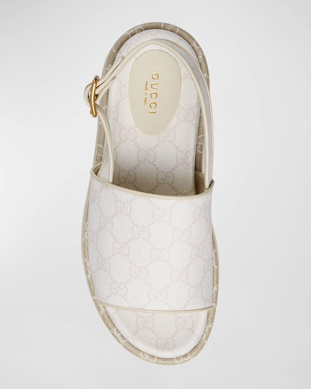 GUCCI GG SUPREME MONOGRAM ANGELINA PLATFORM SLINGBACK SANDALS