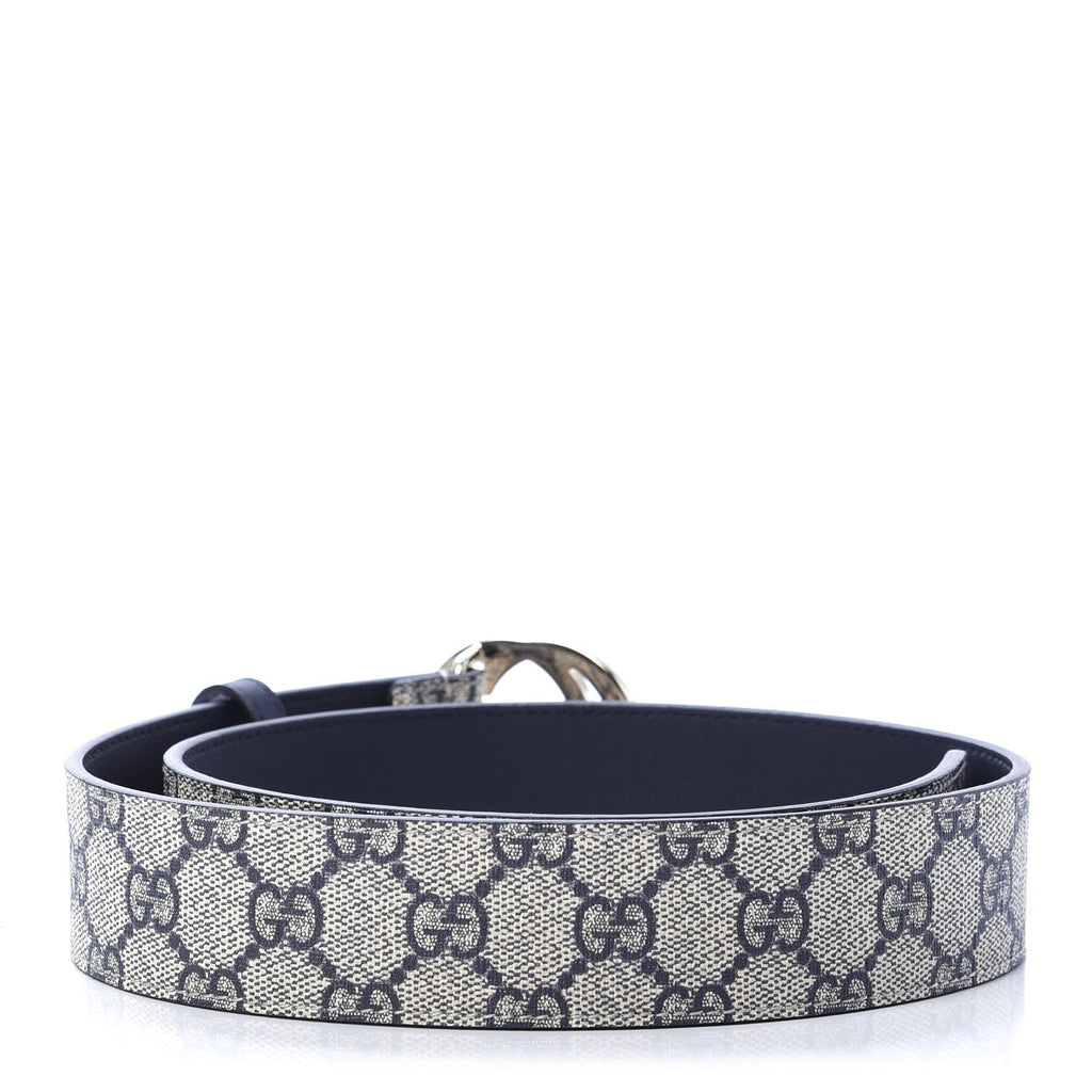 GUCCI GG SUPREME MONOGRAM CANVAS LEATHER BELT