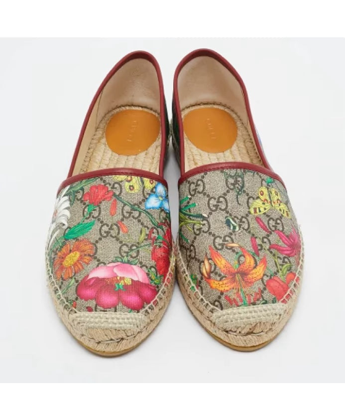 GUCCI GG SUPREME MONOGRAM BLOOMS ESPADRILLS