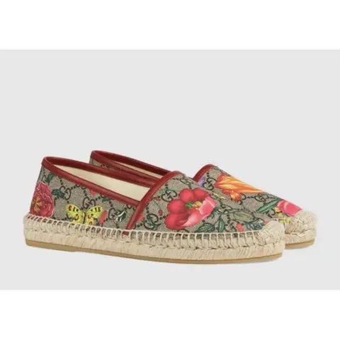GUCCI GG SUPREME MONOGRAM BLOOMS ESPADRILLS
