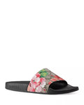 GUCCI GG SUPREME MONOGRAM BLOOMS POOL SLIDE MULES