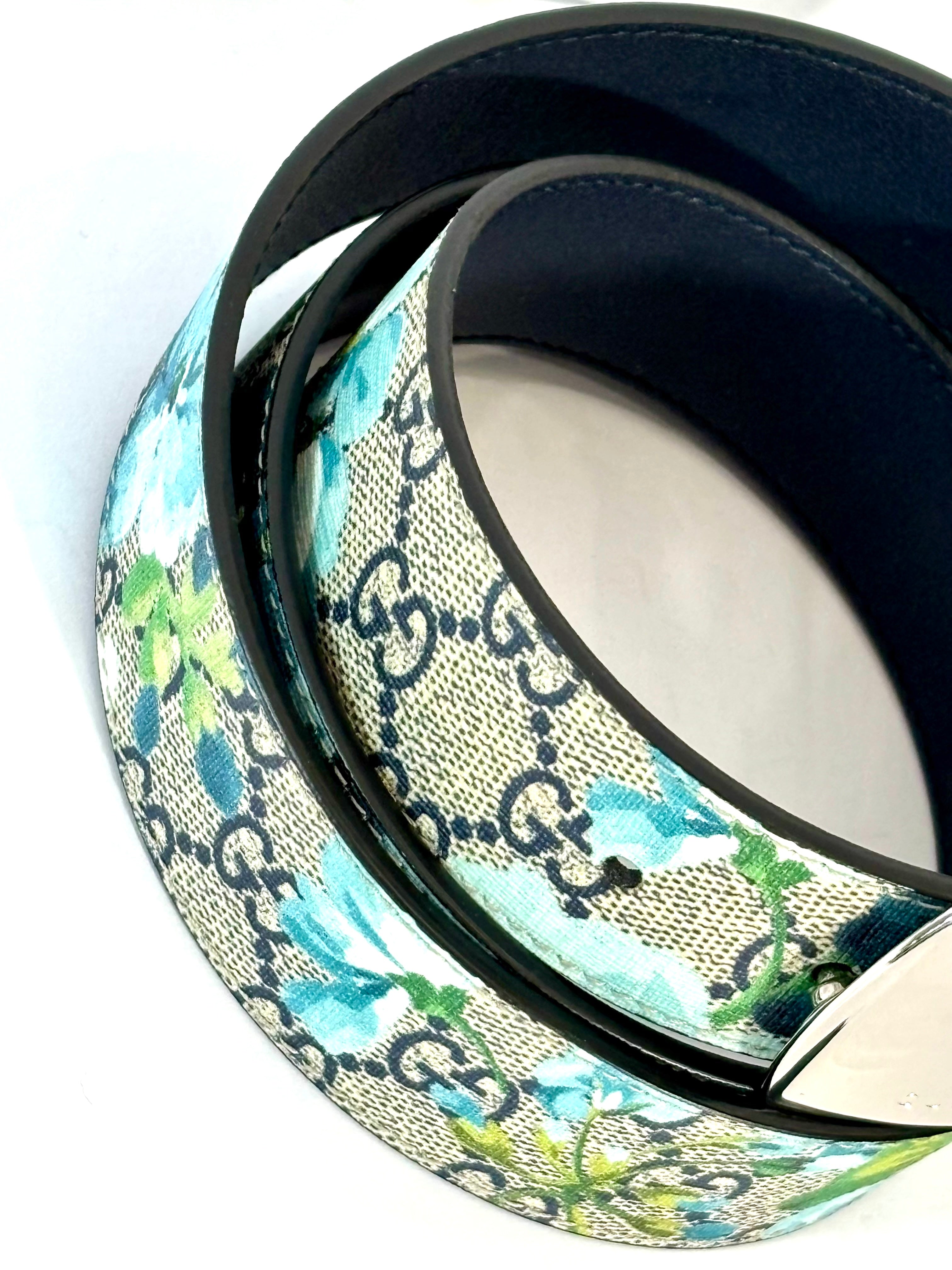 GUCCI GG SUPREME MONOGRAM BLOOMS UNISEX BELT