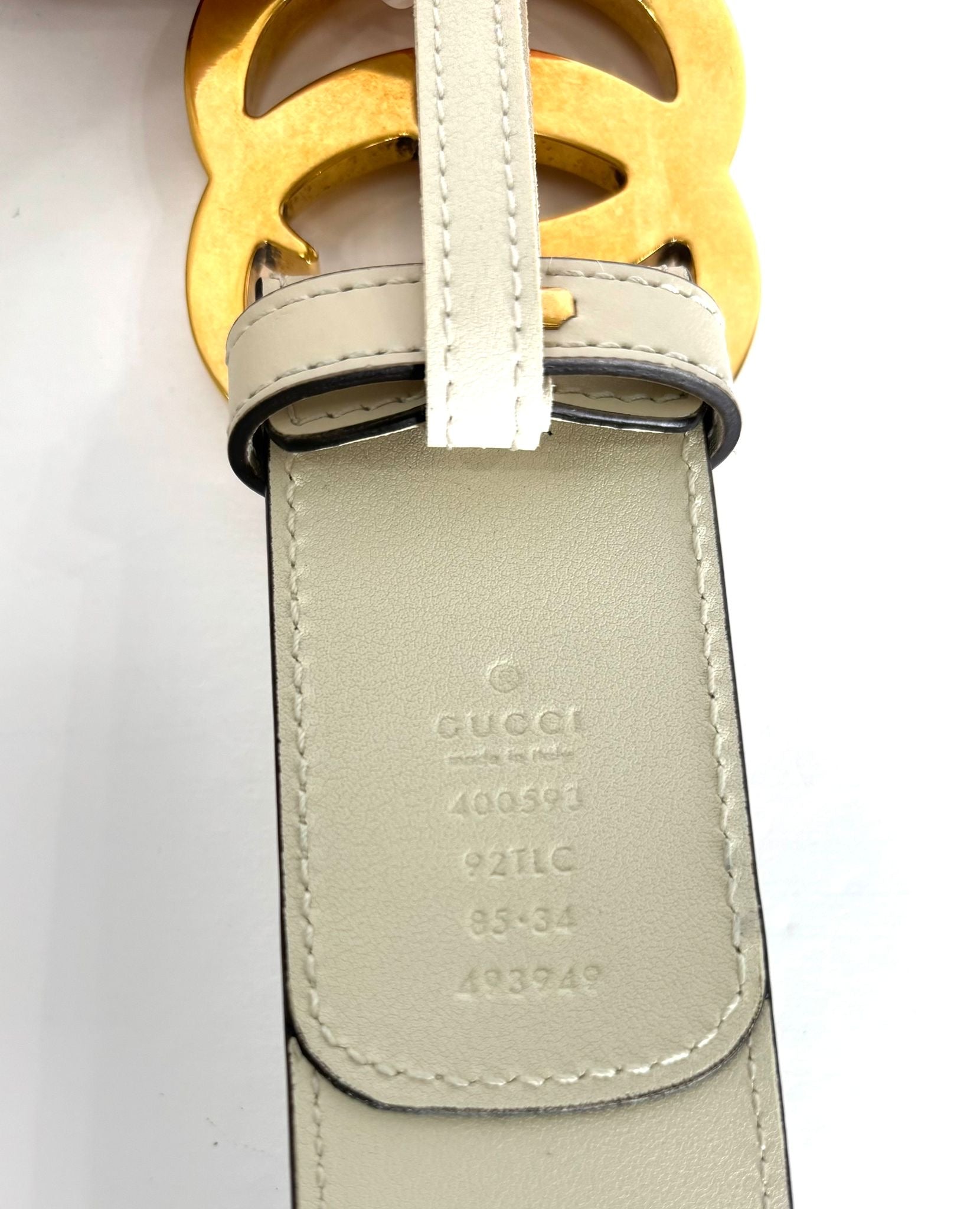 GUCCI GG SUPREME MONOGRAM CANVAS & CALFSKIN LEATHER WIDE BELT